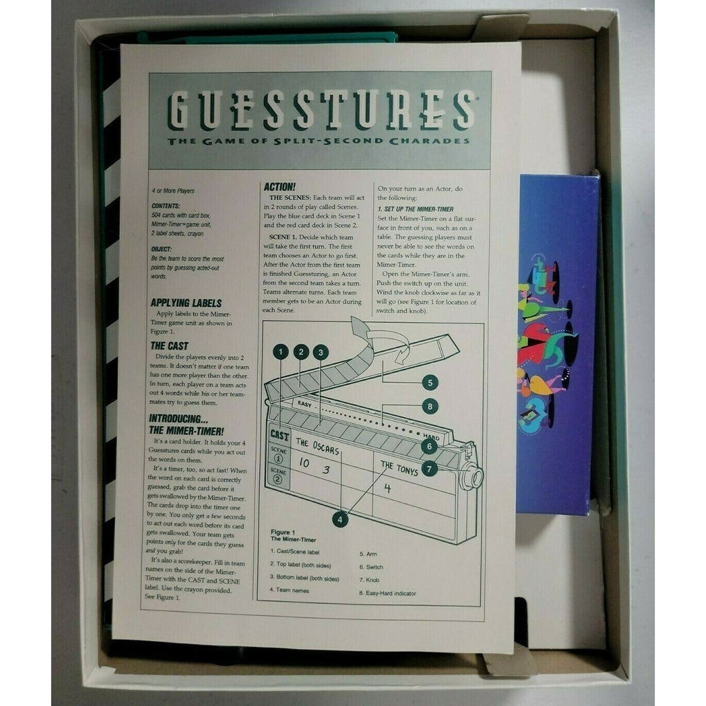 Hasbro Guesstures The Game of Split Second Charades *Complete*
