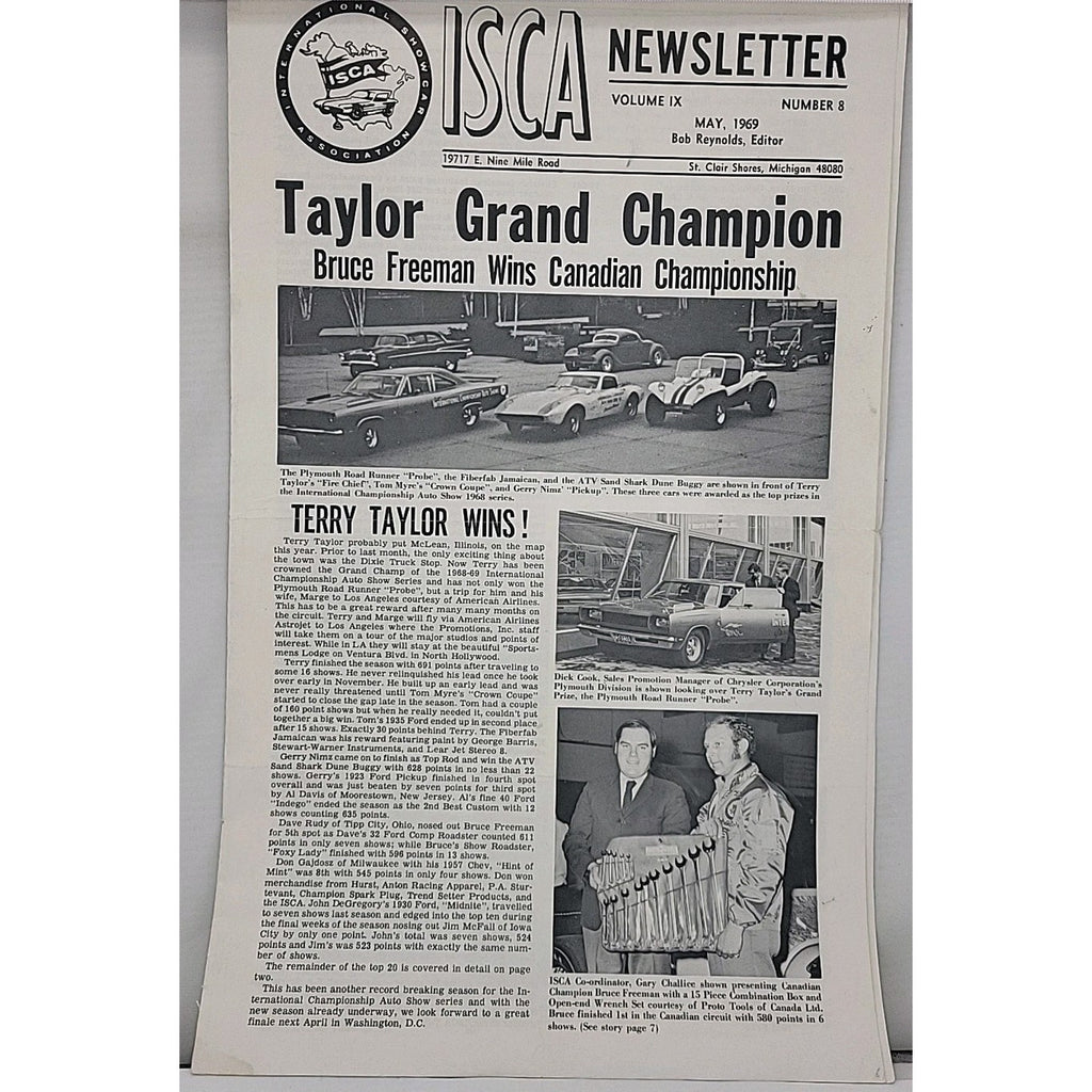 ISCA Newsletter May 1969 Volume IX Number 8