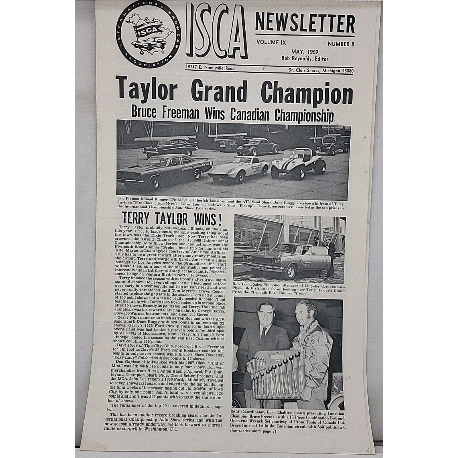 ISCA Newsletter May 1969 Volume IX Number 8