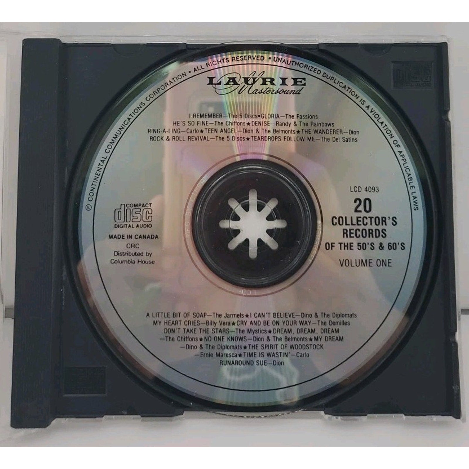20 Collector's Records Of The 50's & 60's - Various Artists ( CD,1989 ) Volume 1