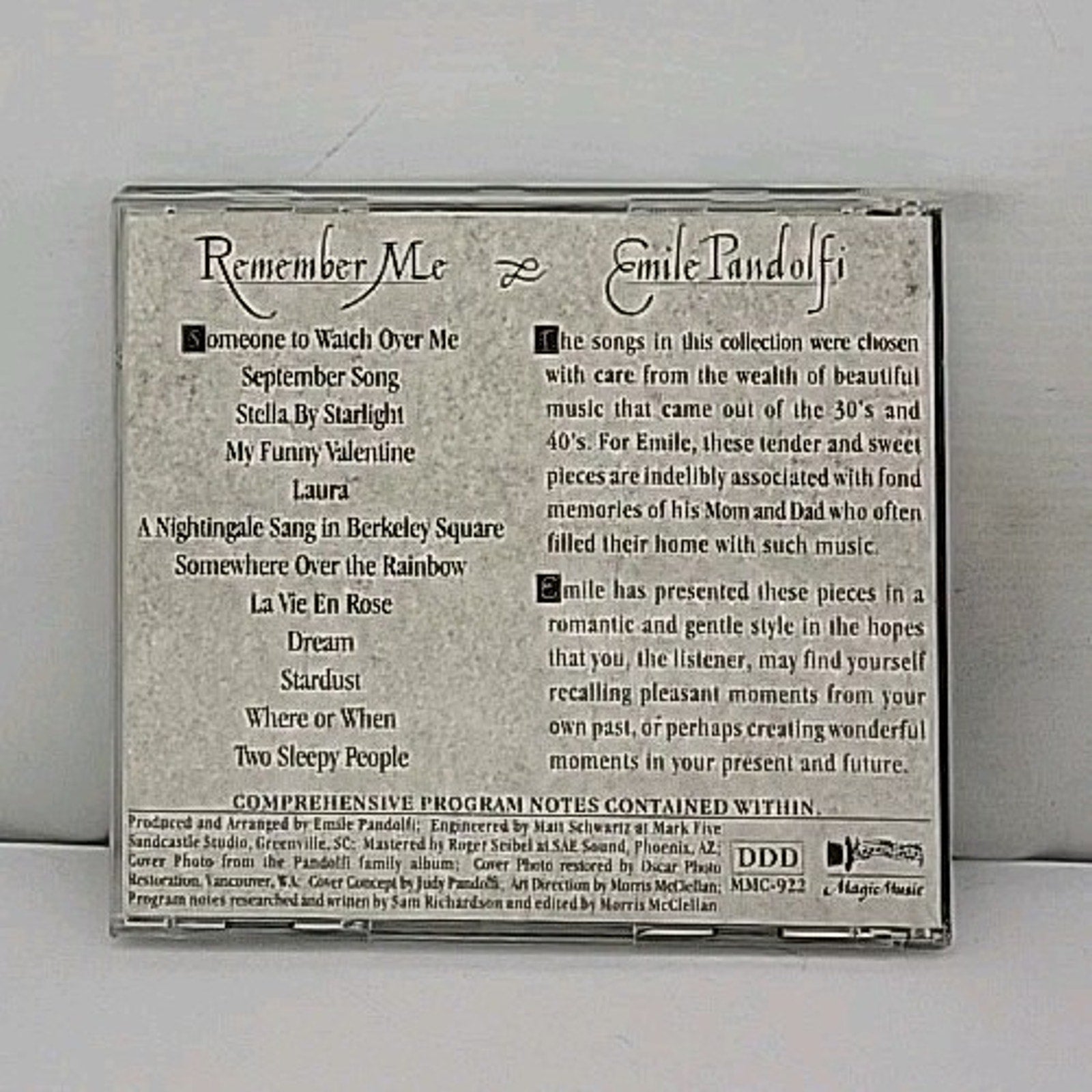 Remember Me Emile Pandolfi CD