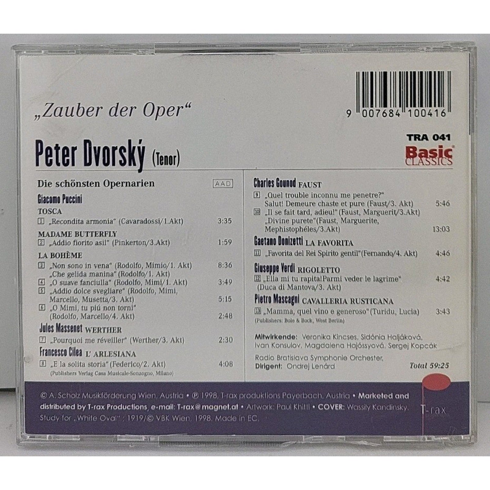 Sings La Boheme/Rigoletto/& by Peter Dvorsky (CD, 2000)