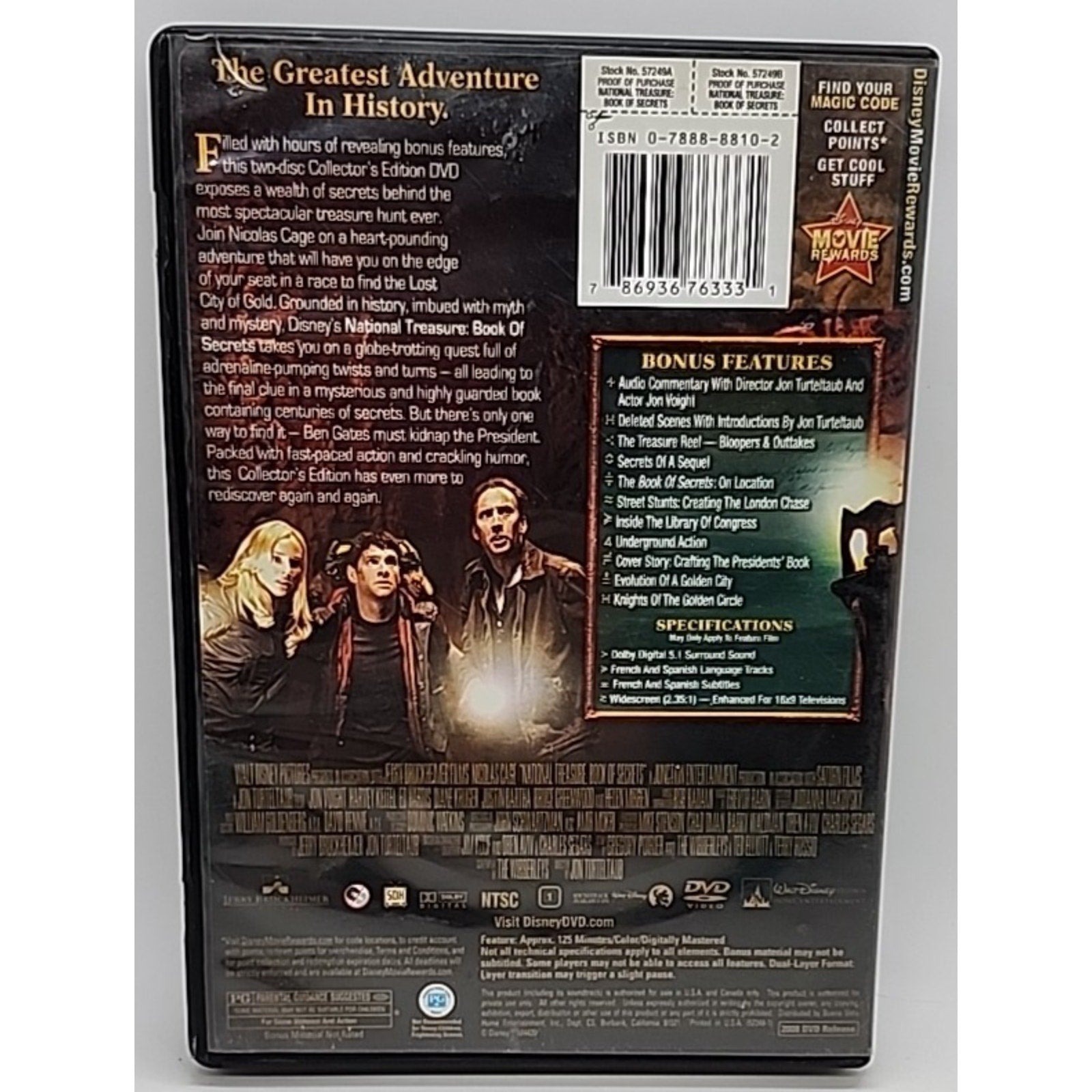 National Treasure 2 : Book of Secrets (DVD, 2008, 2-Disc Set)