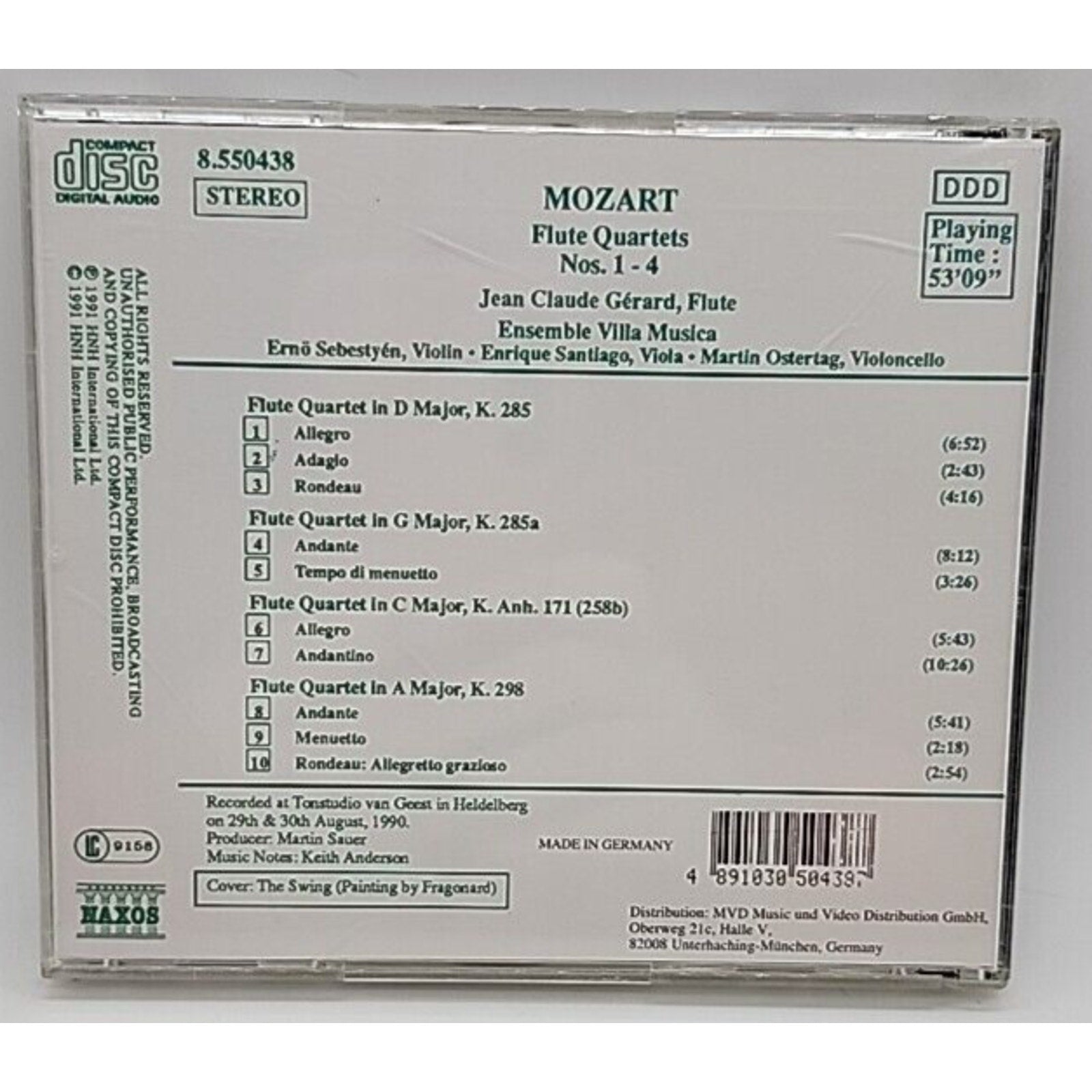 Gerard:E Flute Quartets (CD)