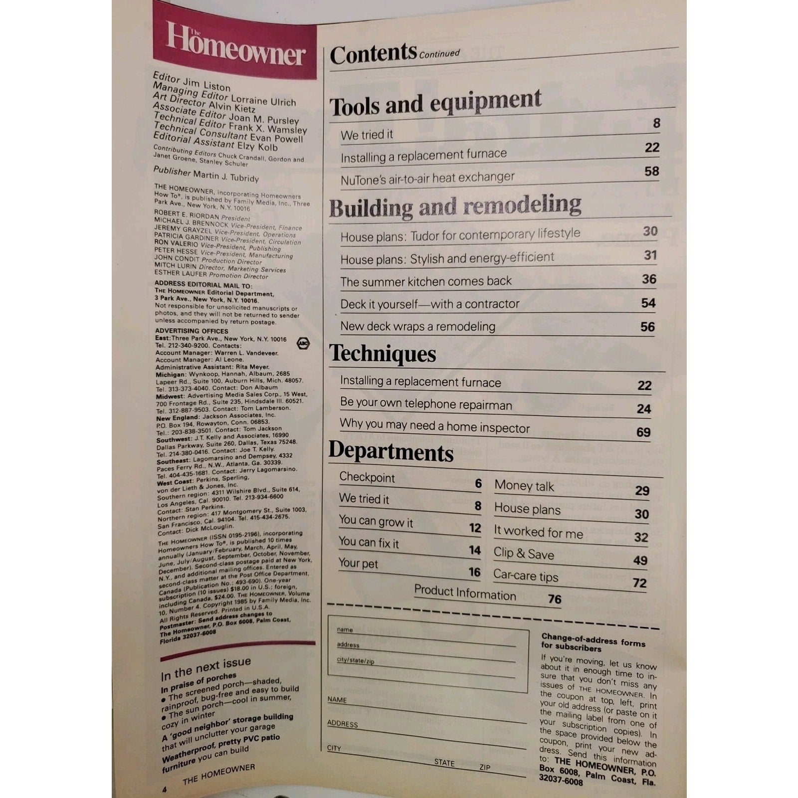 The Homeowner May 1985 Magazine