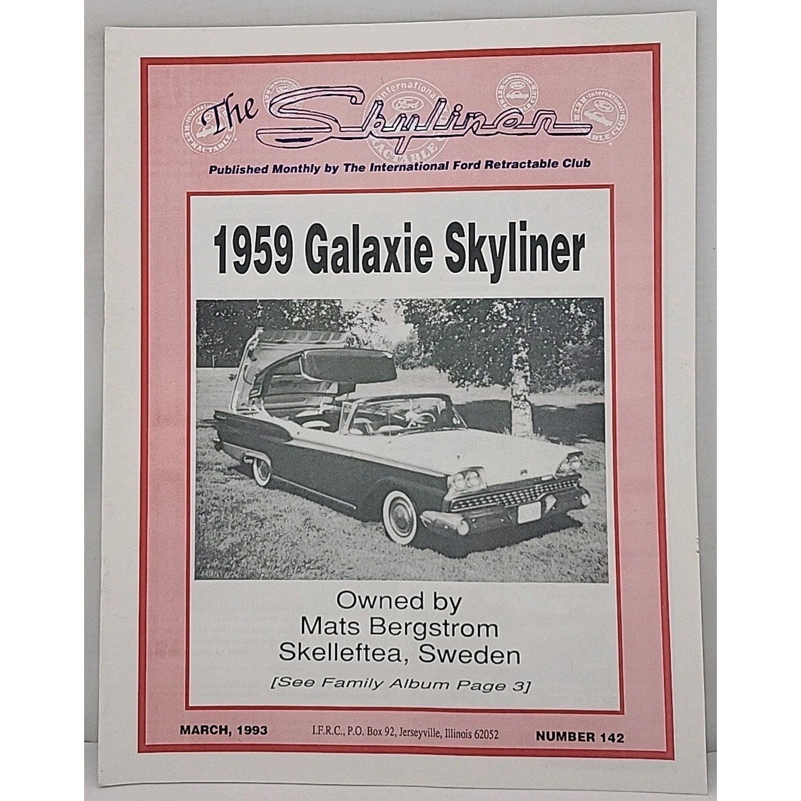 The Skyliner - International Retractable Club - March 1993 Number 142