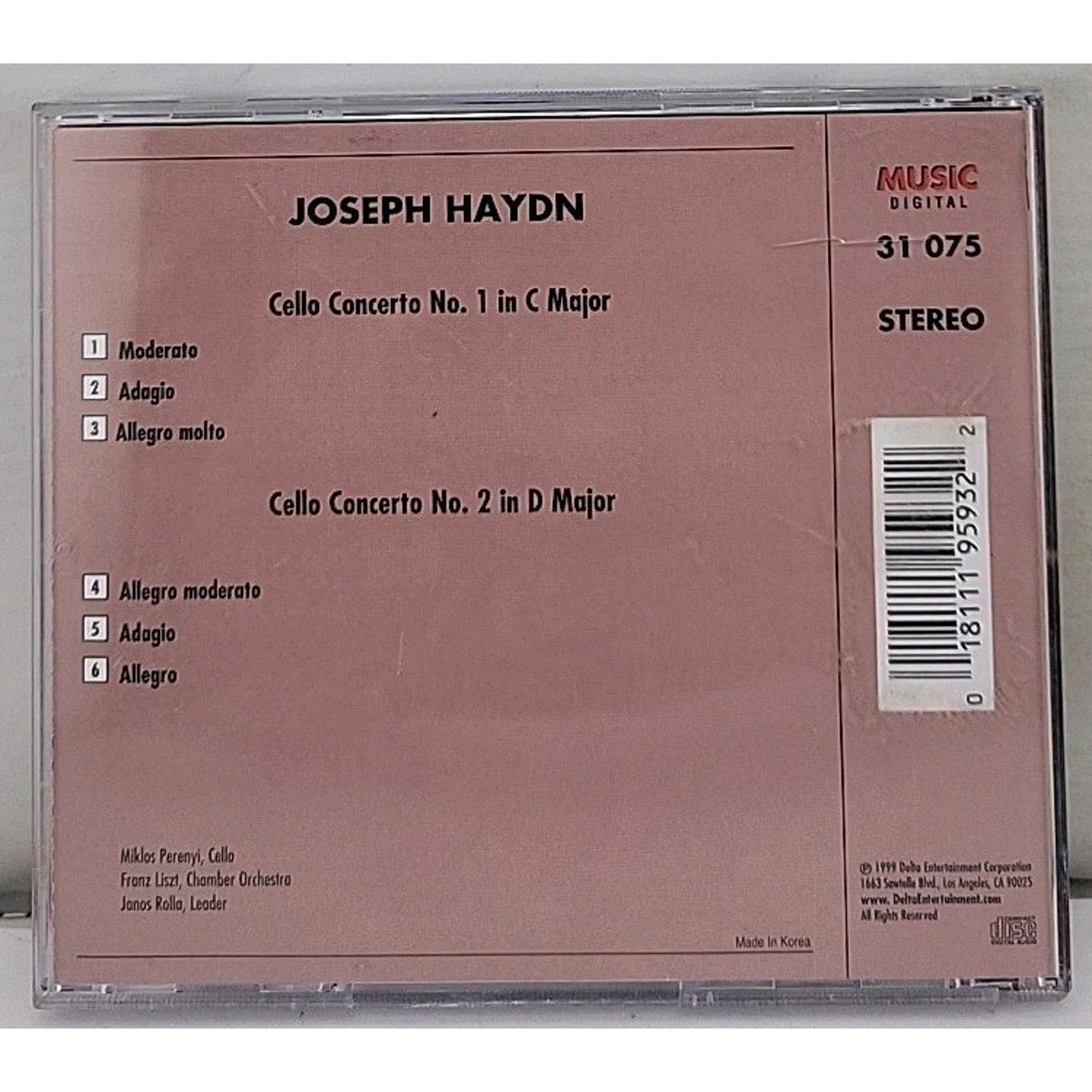 Joseph Haydn CD Number 1 & 2 Cello Concertos Collection 11 - 31-075