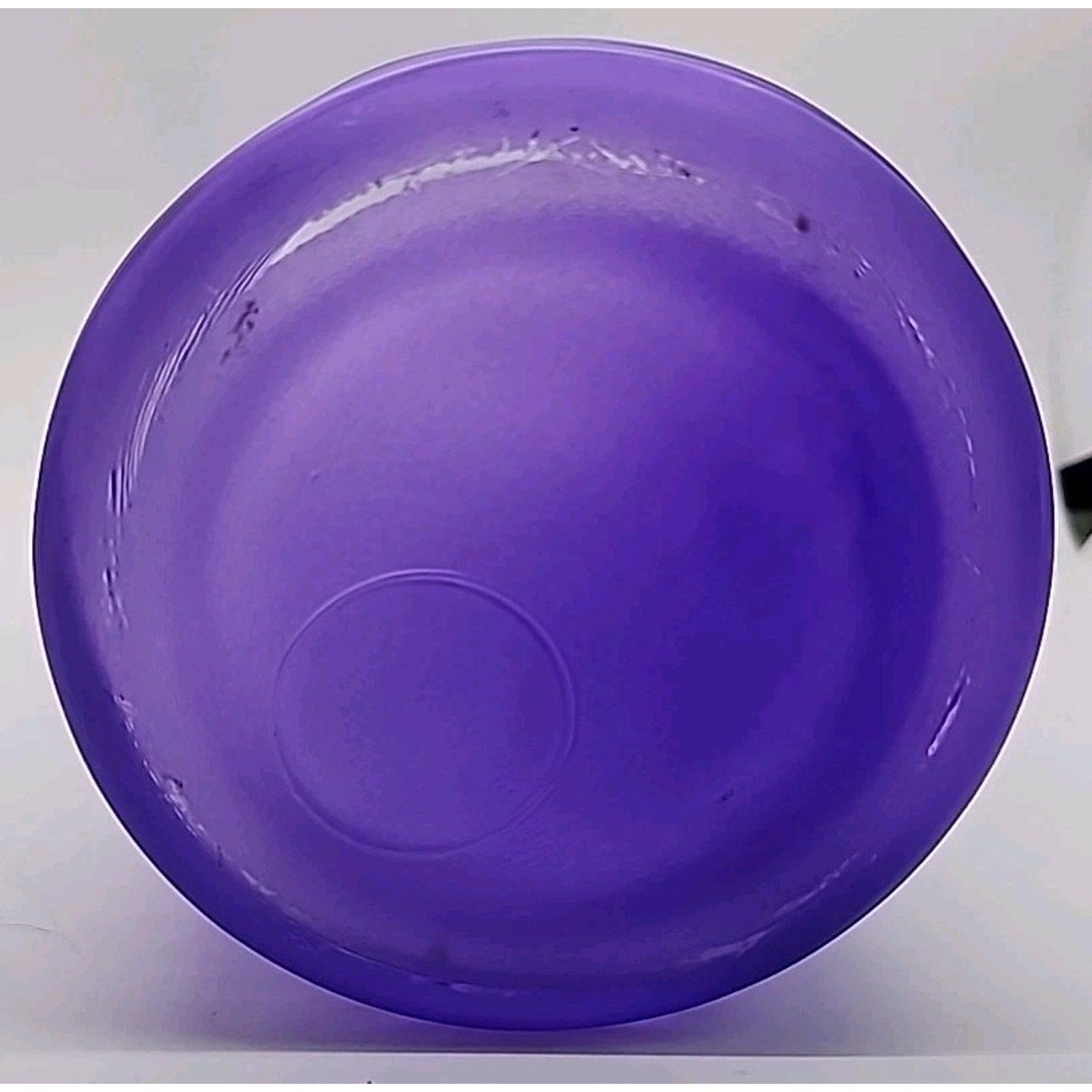 Frosted Purple Vintage Horizontal Wavy Line Glass Flower Bouquet Wide Mouth Vase
