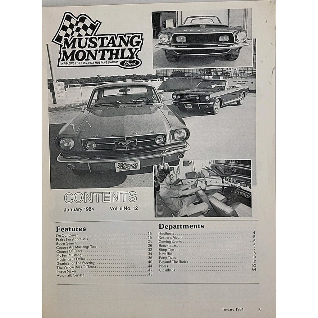 Mustang Monthly Magazine - January 1984 - Vol. 6 No. 12