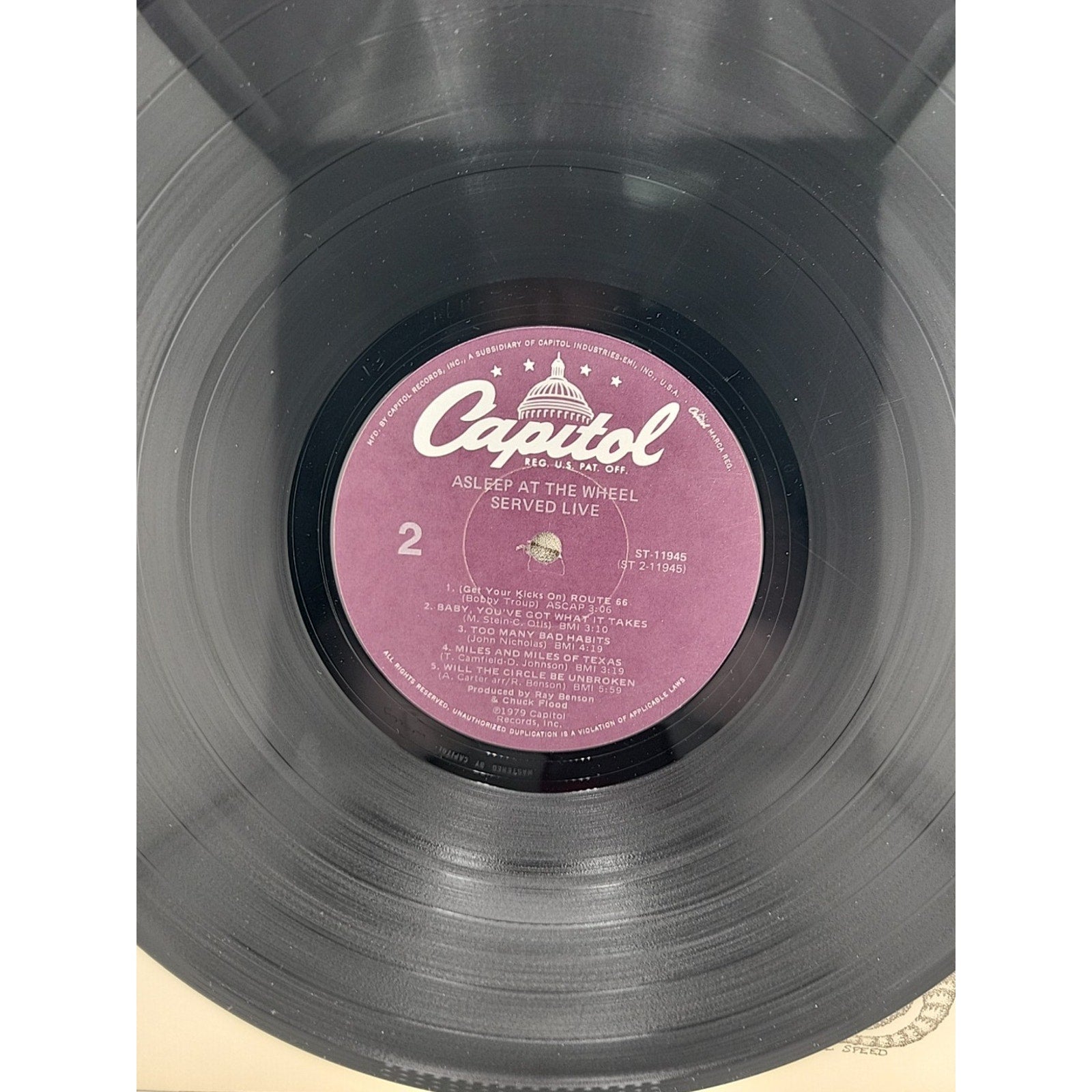 Asleep At The Wheel Served Live 1979 Vinyl LP ST-11945