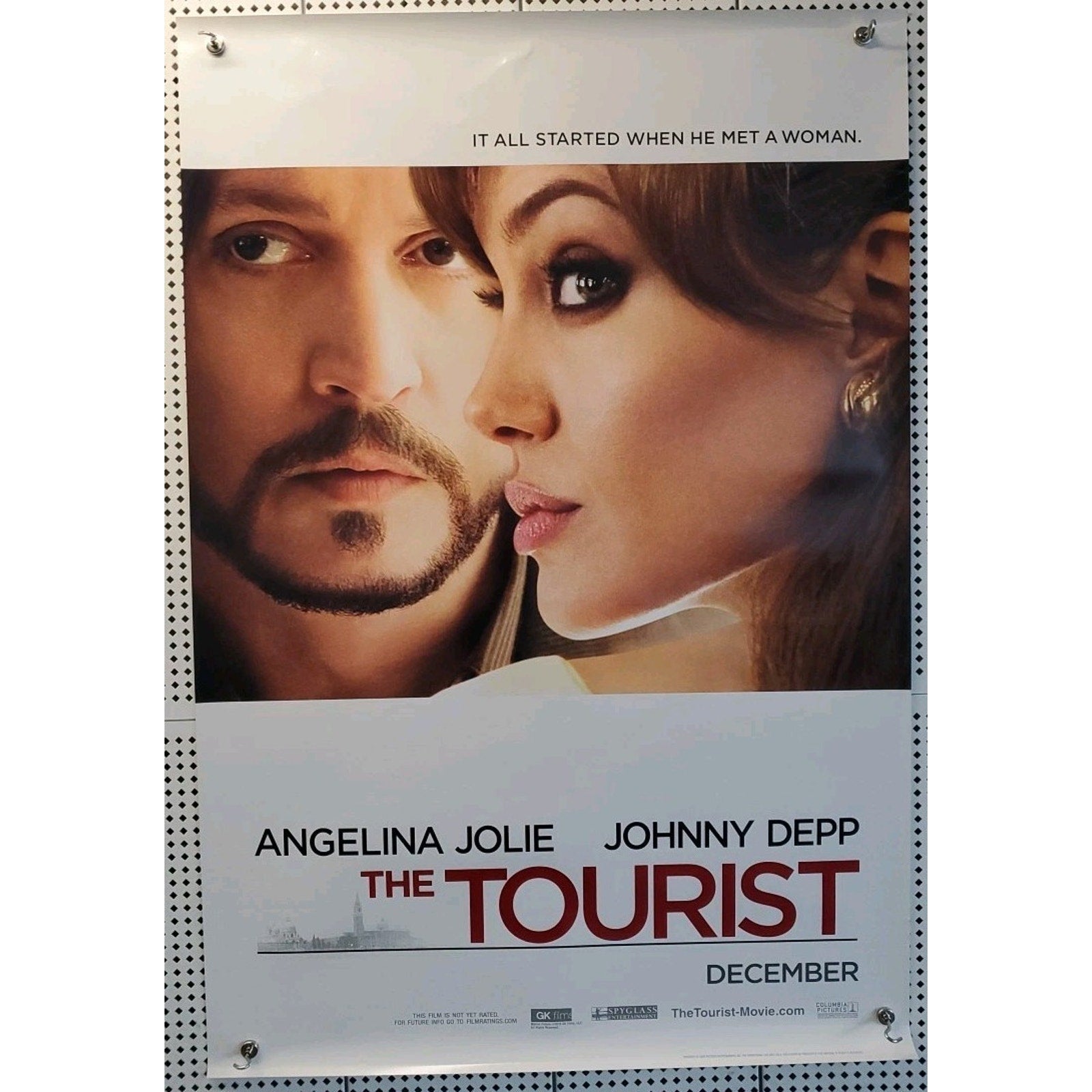 The Tourist Movie Poster Angelina Jolie Johnny Depp Original DS 27x40 One Sheet