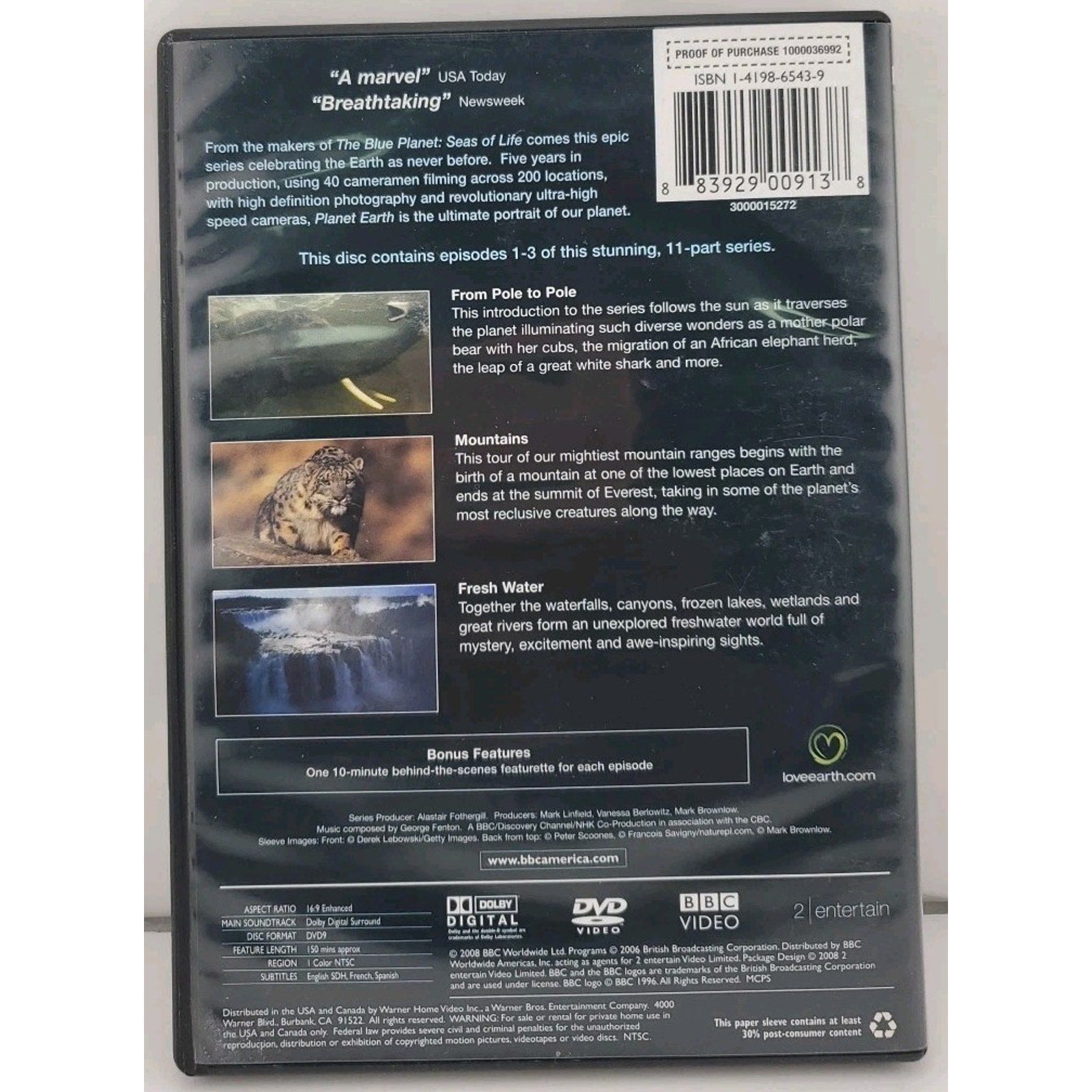 Planet Earth 1: Pole to Pole & Mountains & Water (DVD)