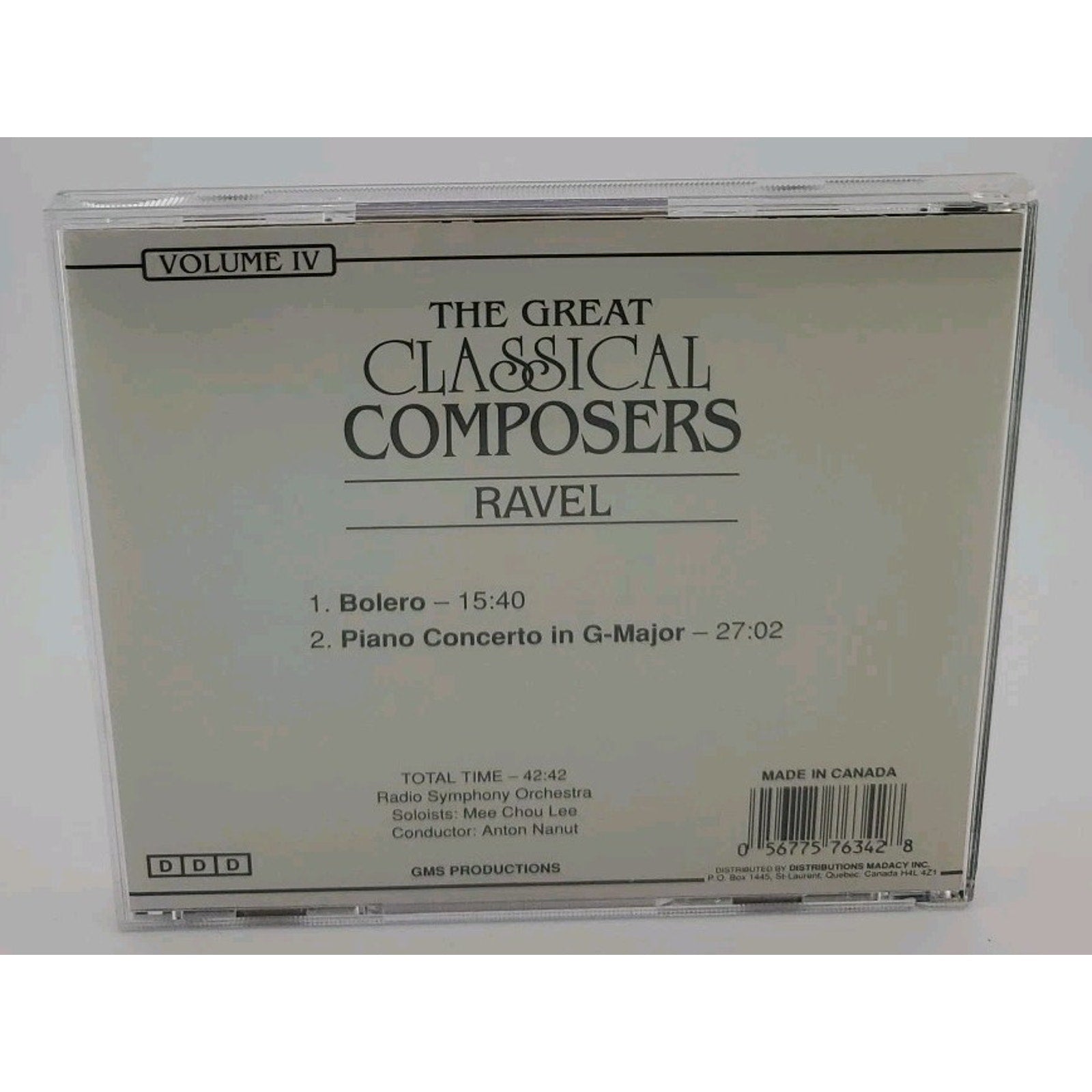 The Great Classical Composers (Volume 4, CD) Ravel Vol IV