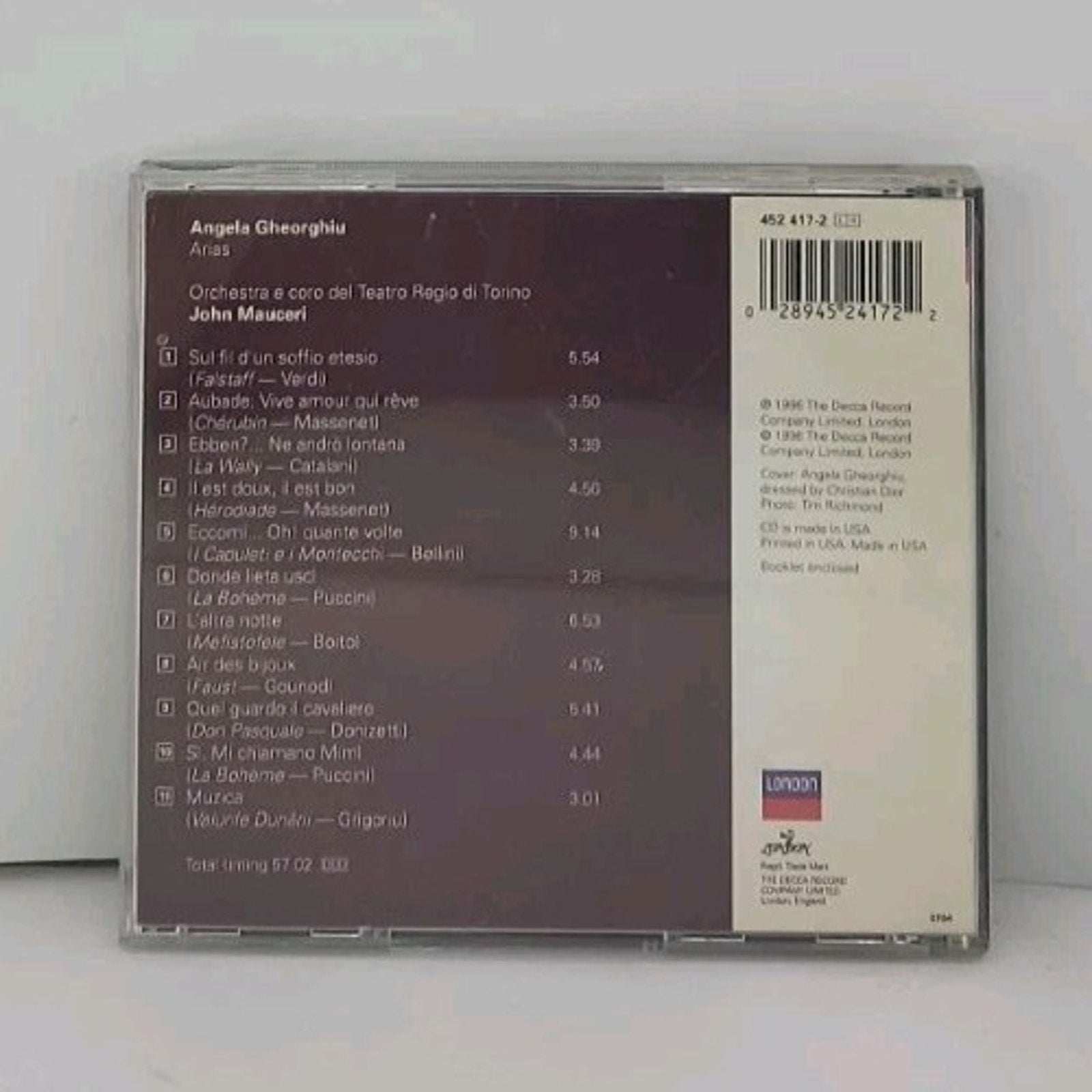 Arias by Angela Gheorghiu (CD, 1996)