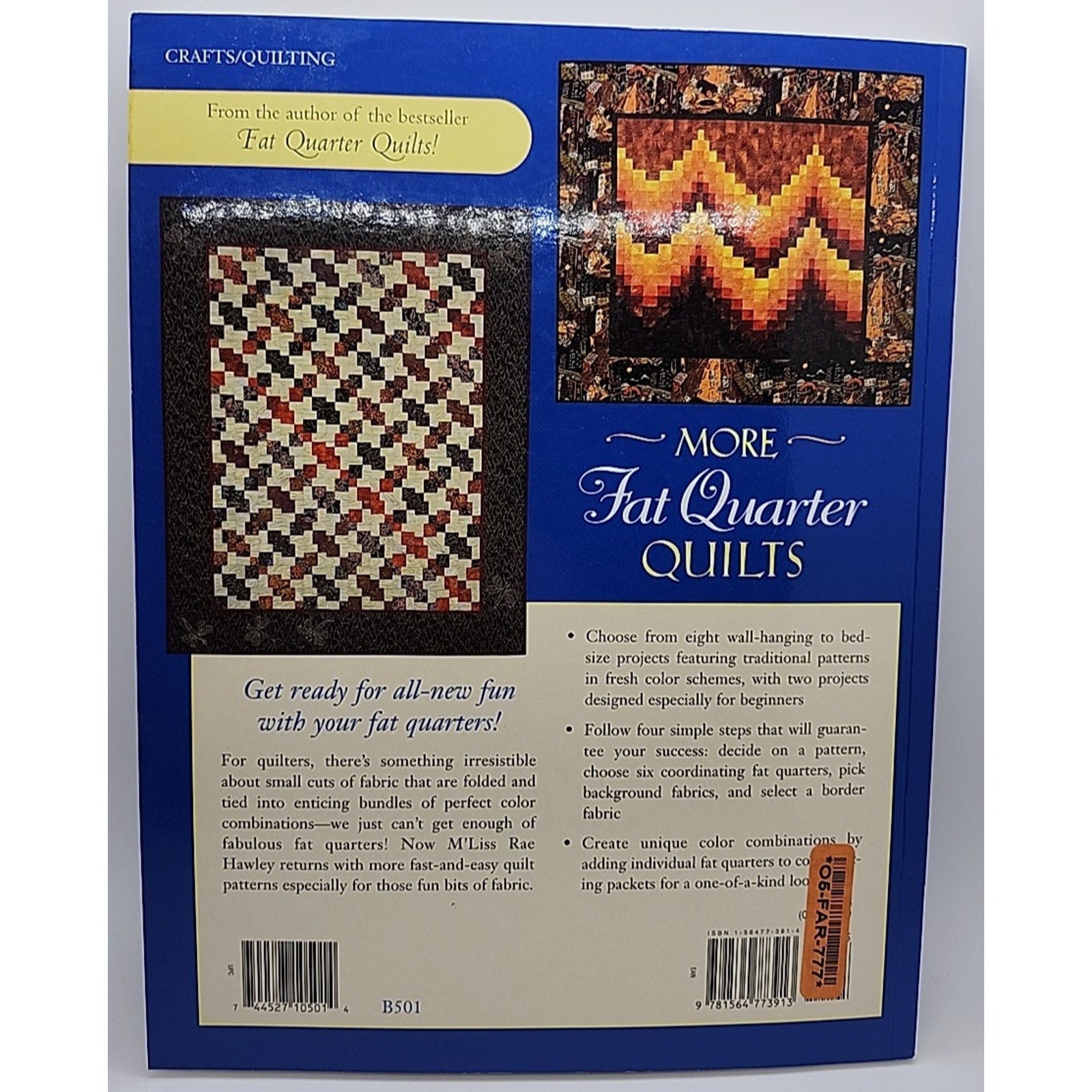 More Fat Quarter Quilts Book by M'Liss Rae Hawley Softcover 2001