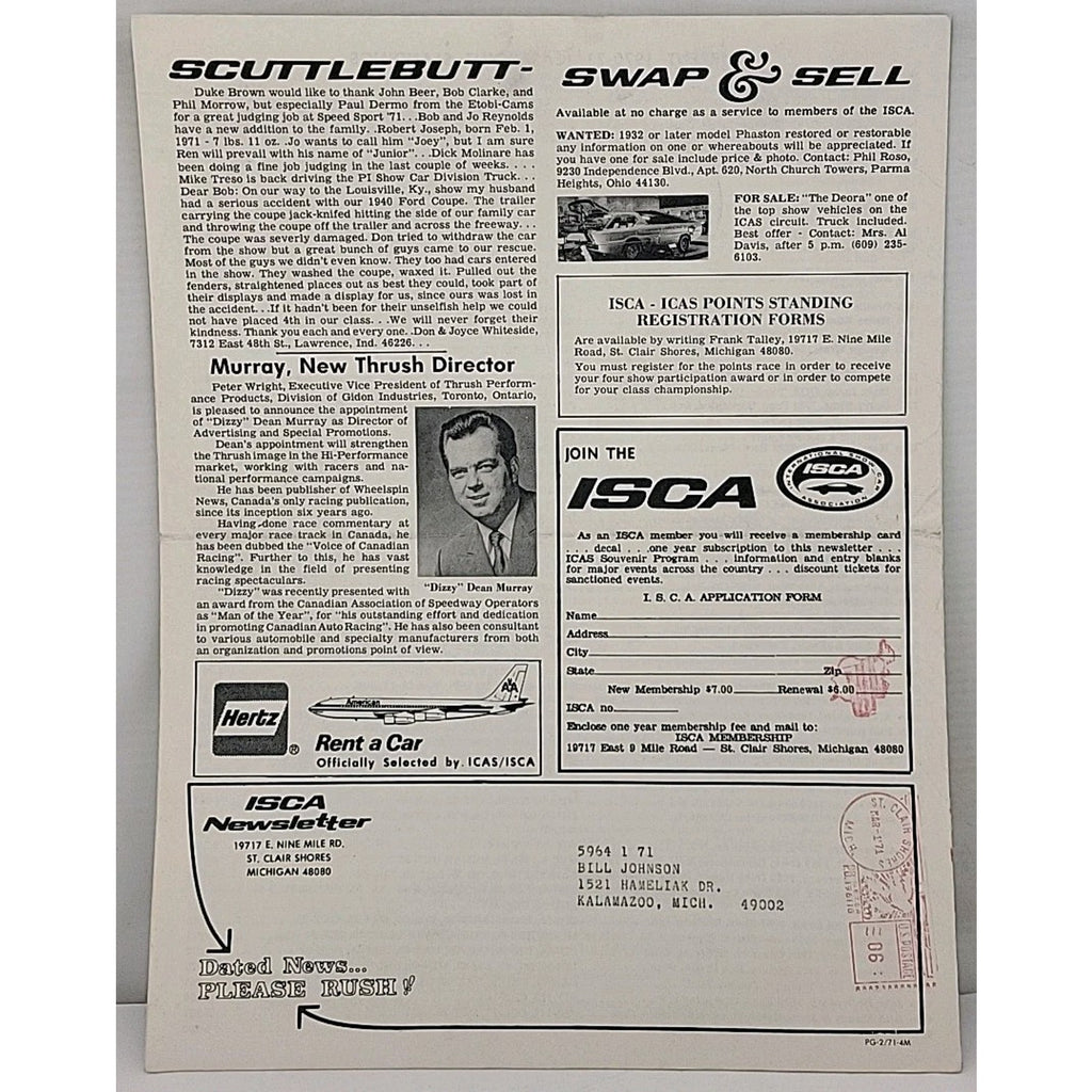 ISCA Newsletter March 1971 Volume XI Number 7