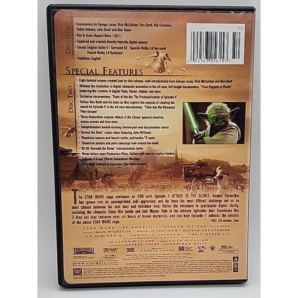 Star Wars Episode 2-Attack of the Clones (DVD, 2002)