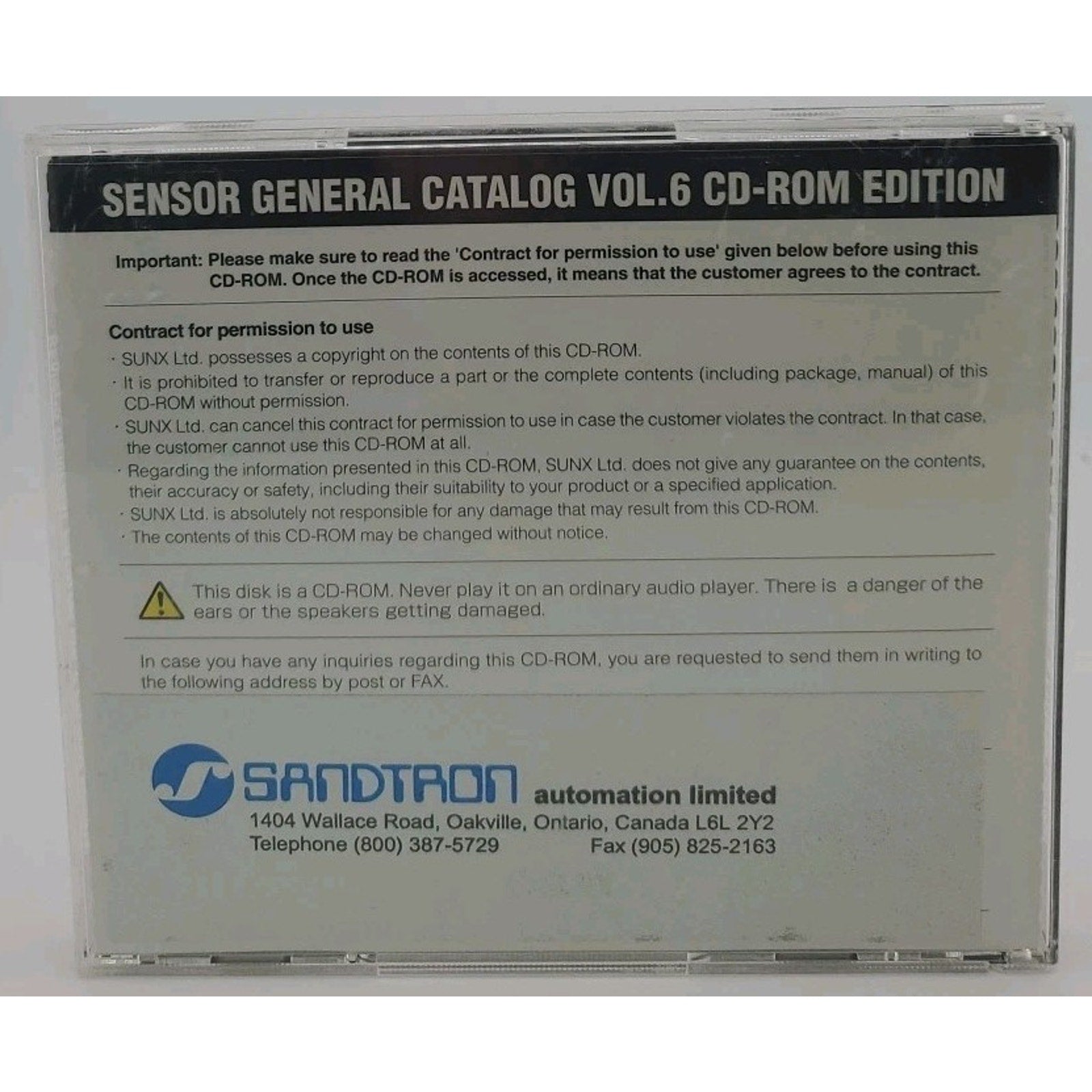 Sensor General Catalog Vol. 6 CD-Rom Editon