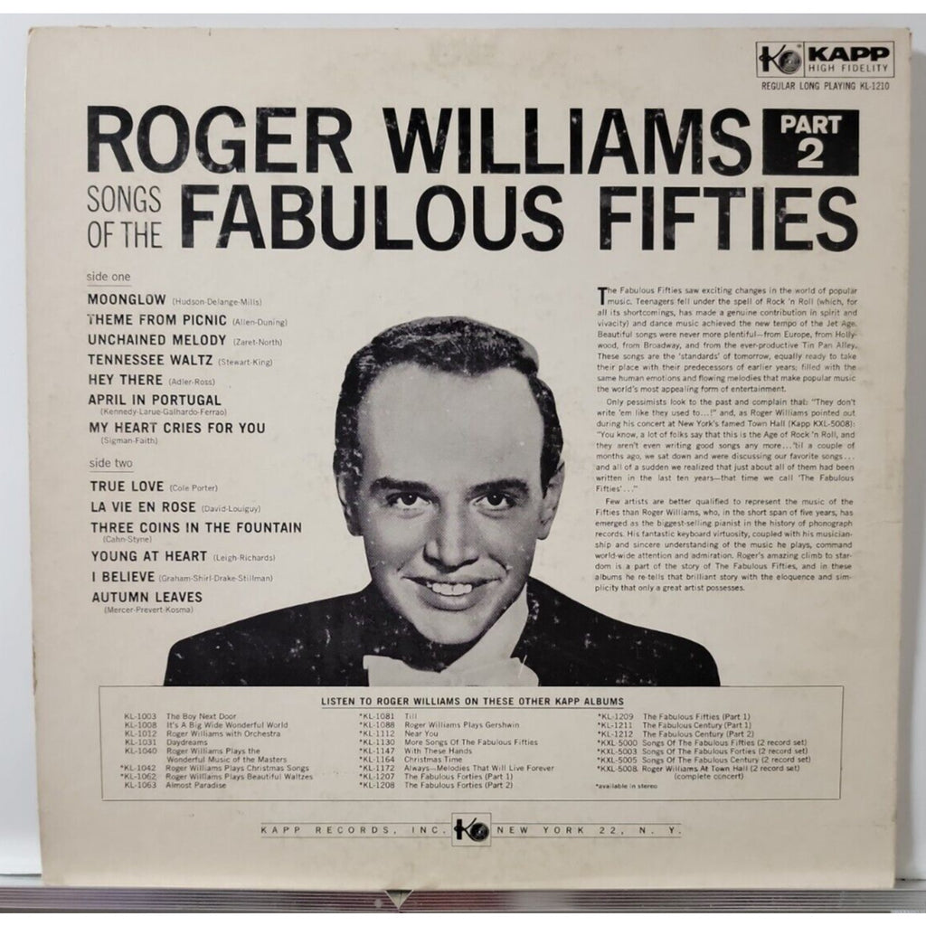 Roger Williams – Songs Of The Fabulous Fifties (Record)