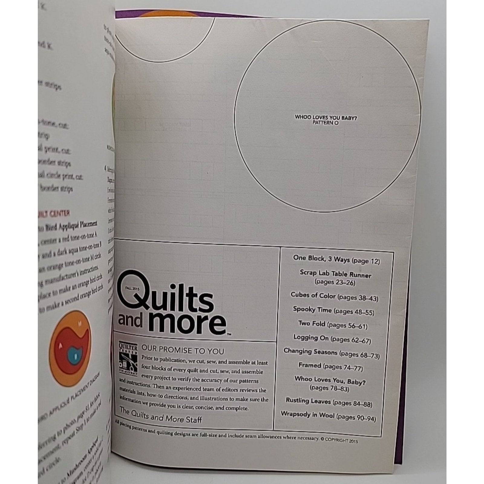 Quilts And More Magazine Better Homes And Gardens FALL 2015 Sewing