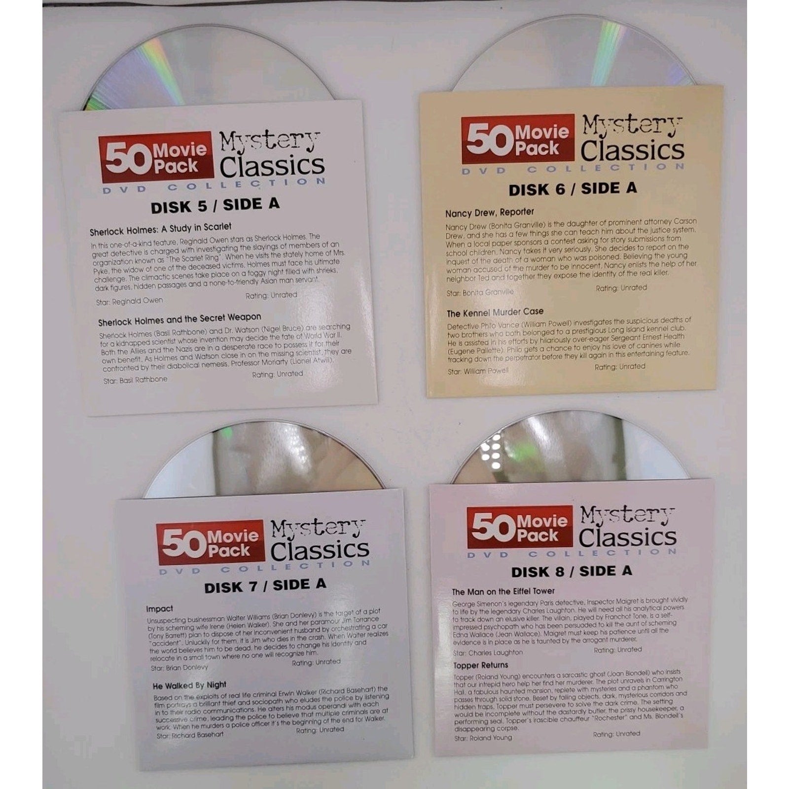 Mystery Classics 50 Movie Pack (DVD, 2004, 12-Disc Set)