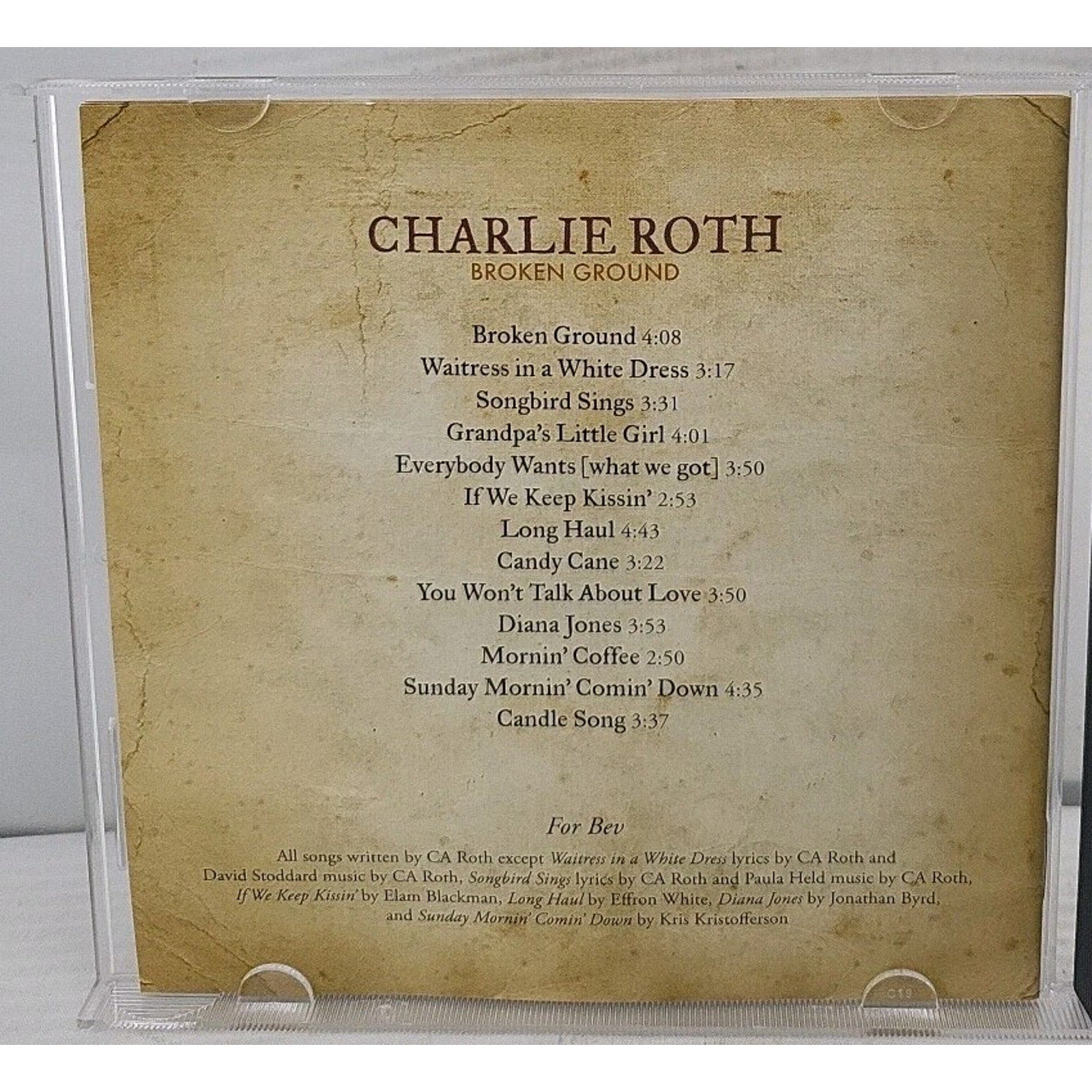 Charlie Roth Broken Ground CD