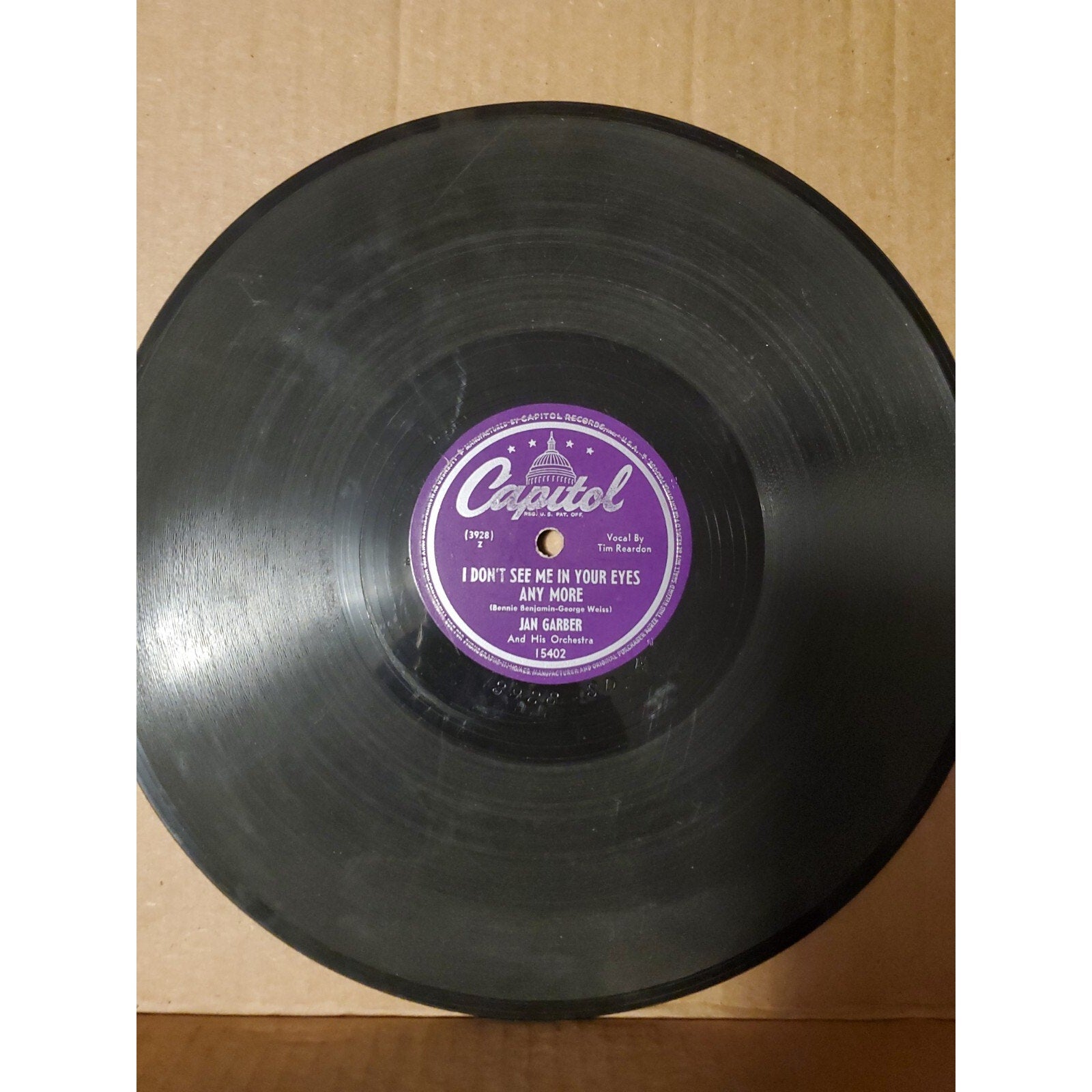 JAN GARBER "Love Me! Love Me!/I don't see me in your eyes" CAPITOL 78RPM Record