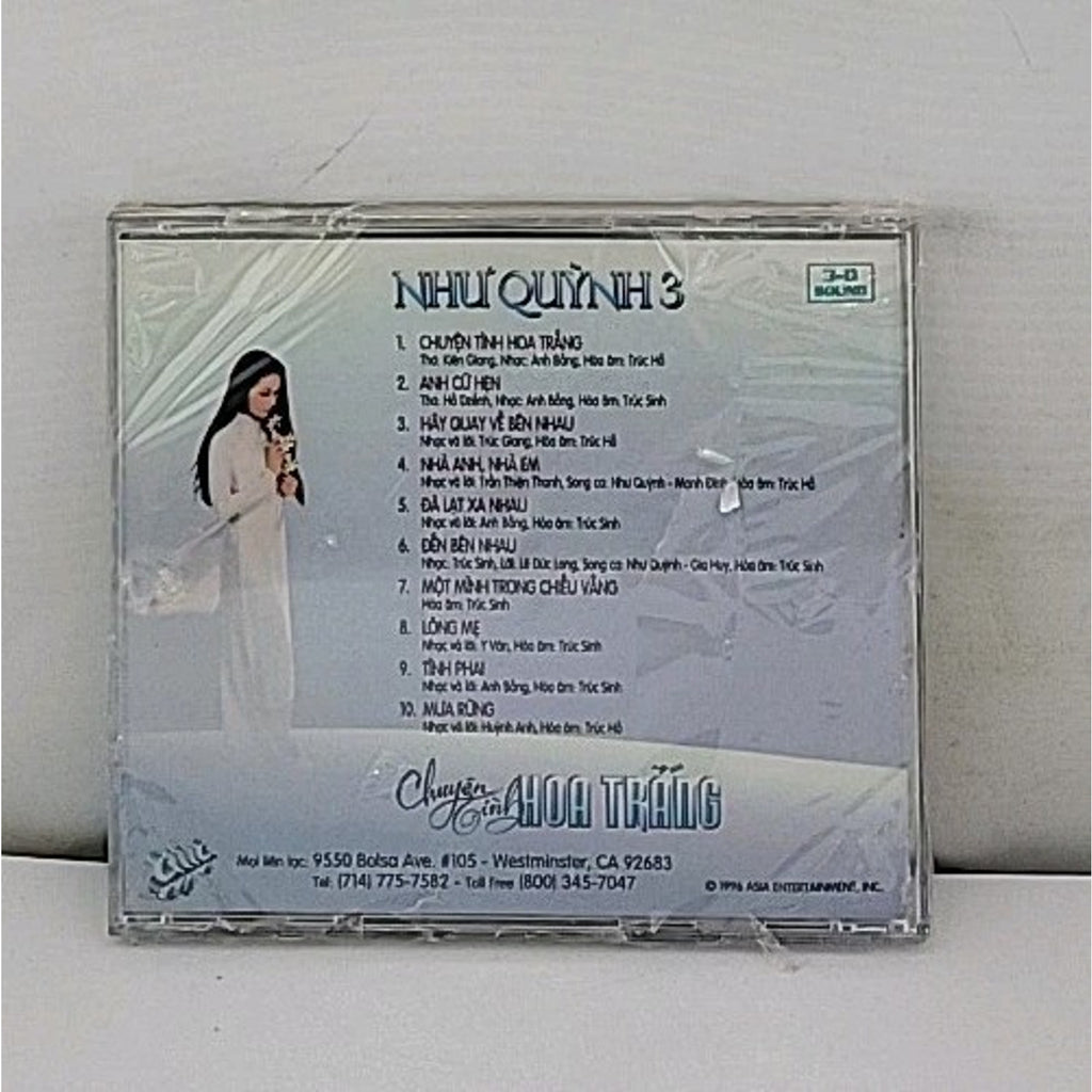 Như Quỳnh – Chuyện Tình Hoa Trắng (CD, 1996) Asia Entertainment *Brand New*
