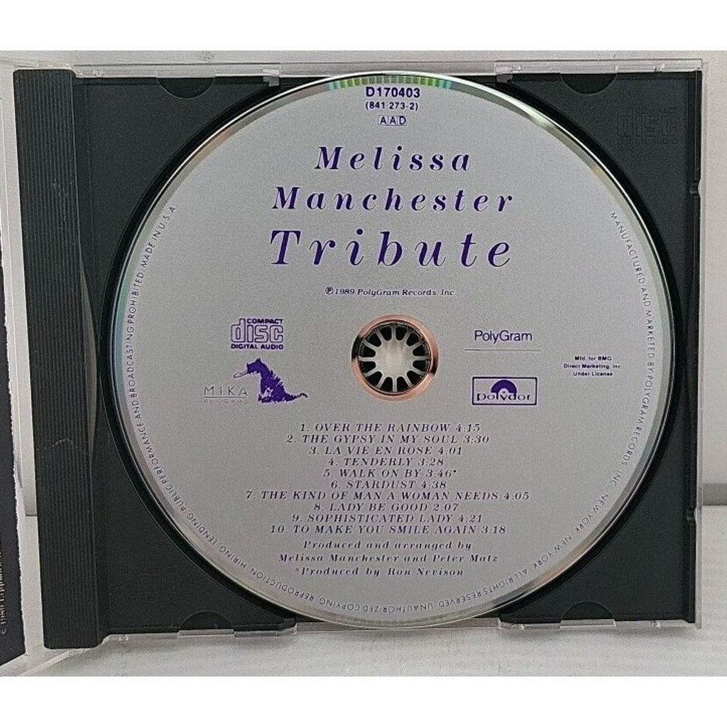 Tribute by Melissa Manchester (CD, 1989)