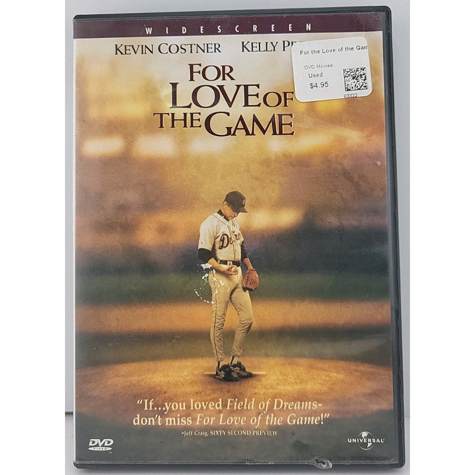 For Love of the Game (DVD, 1999)