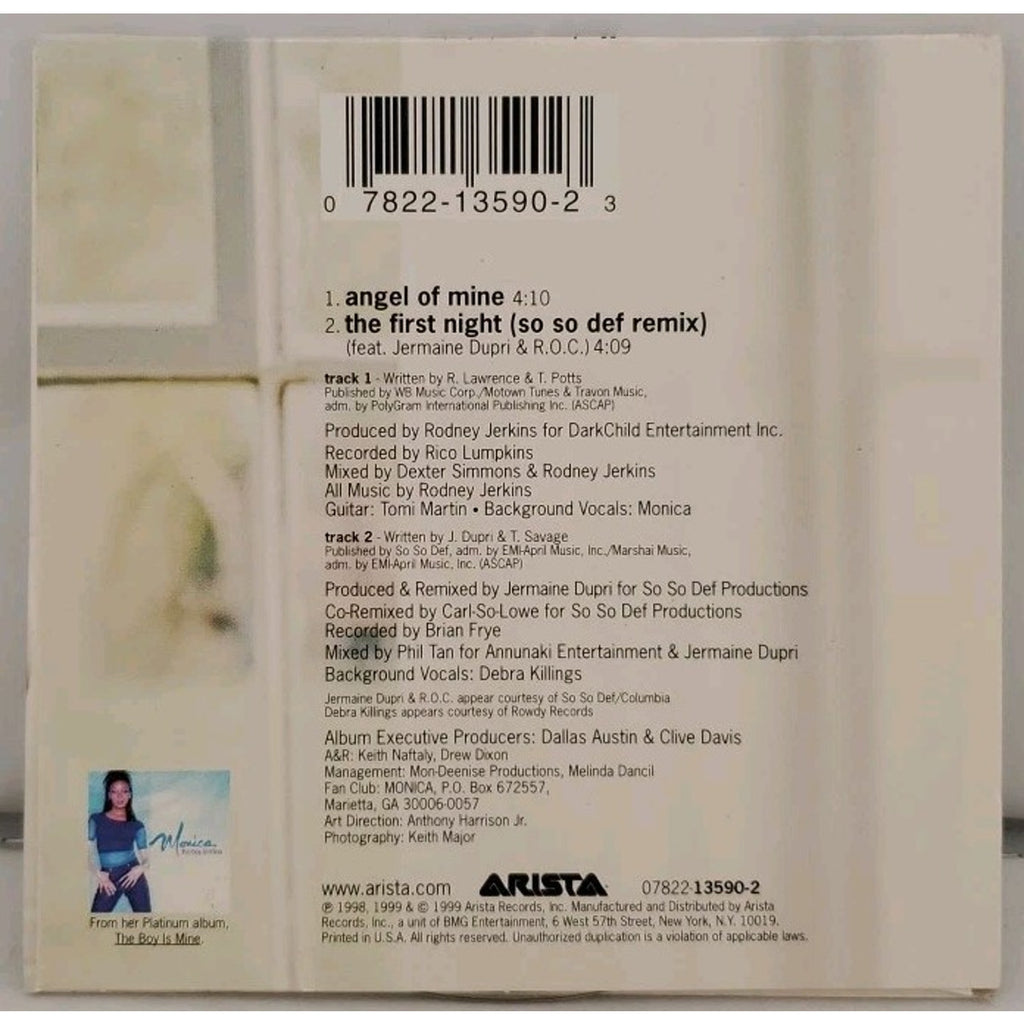 Angel of Mine/First Night [Single] by Monica (CD, Feb-1999, Arista)