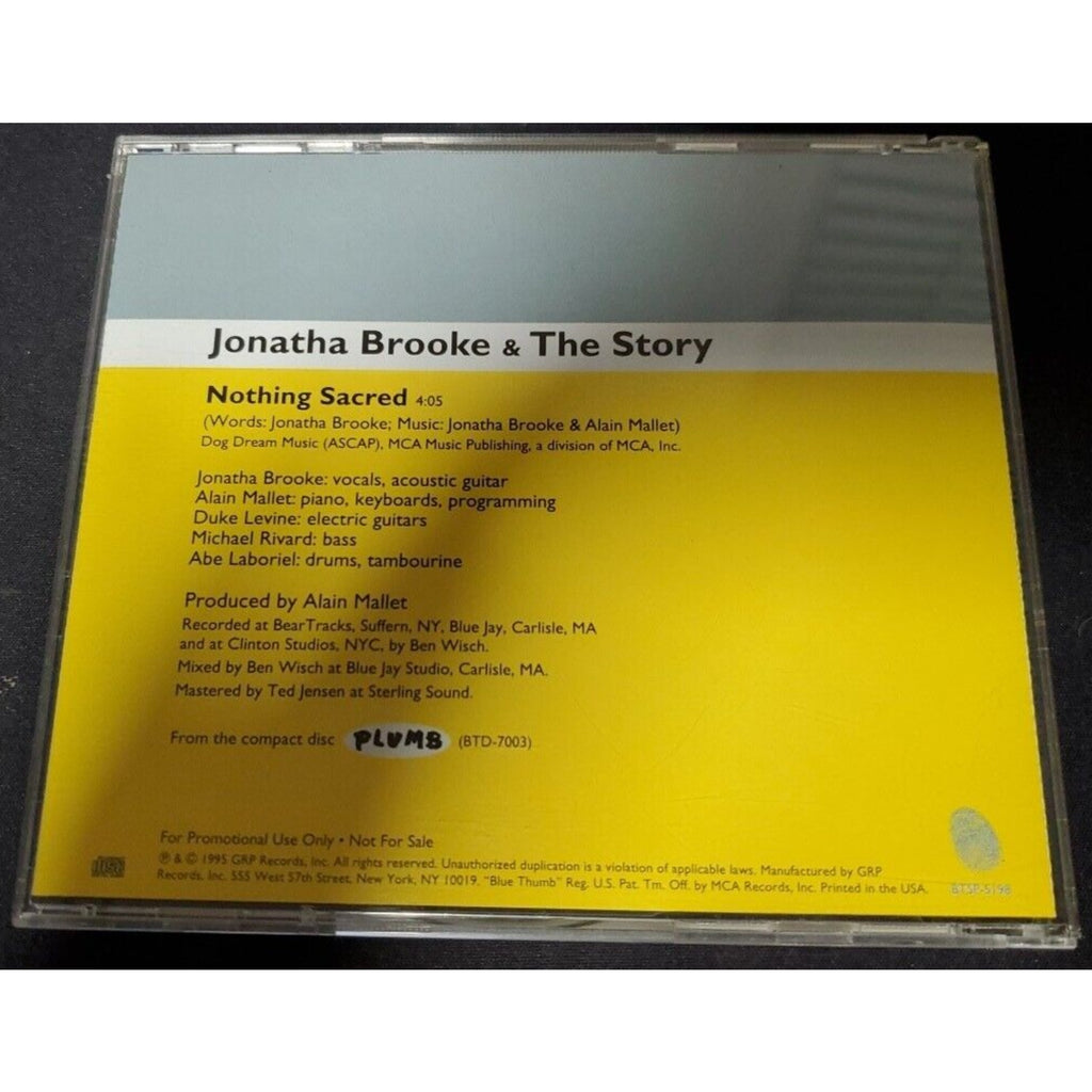 Nothing Sacred [Single] by Jonatha Brooke (CD, Dec-1995, Blue Thumb Records...