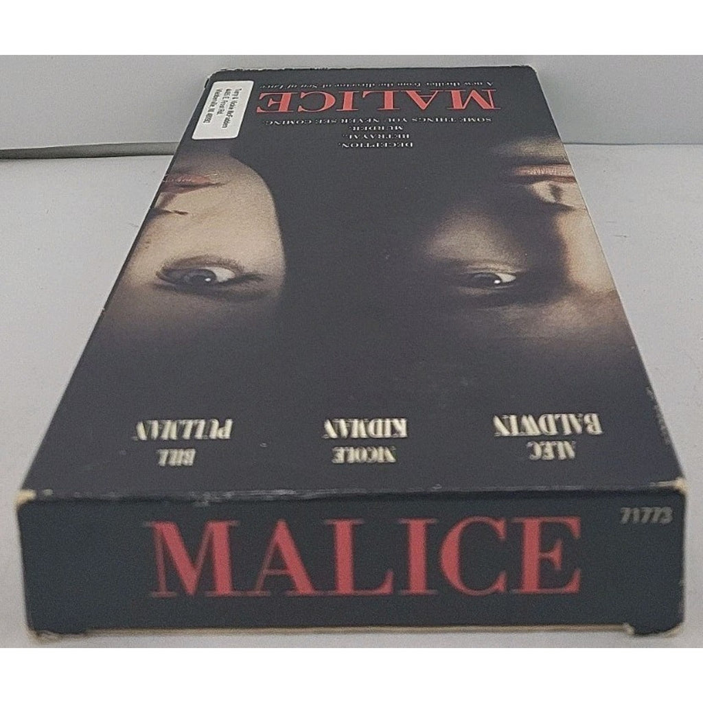 Malice VHS 1994 Alec Baldwin Nicole Kidman Bill Pullman Thriller Suspense