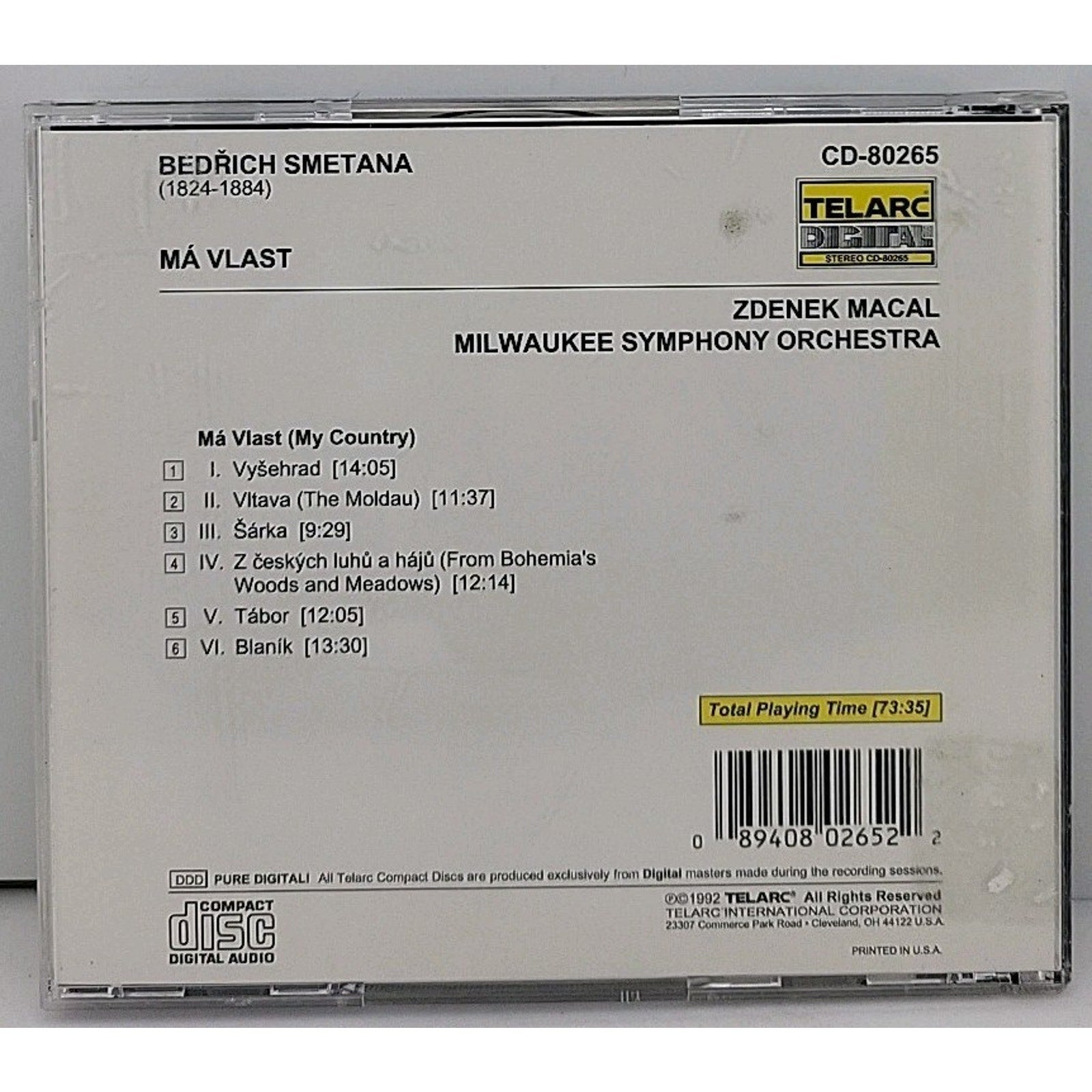 Ma Vlast by Zdenek M Cal (CD, 1992)