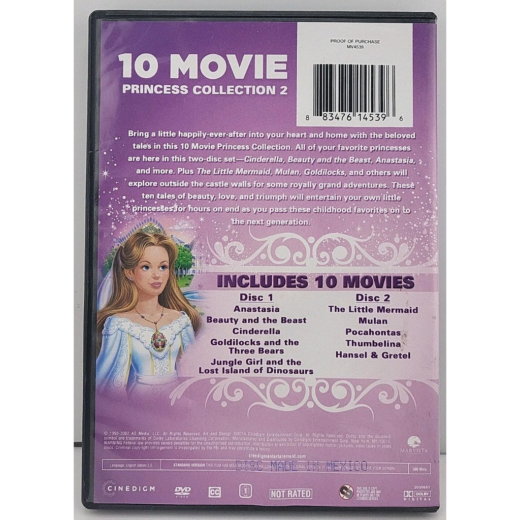 10 Movie Princess Collection 2 (DVD, 2002, 2-Disc Set)