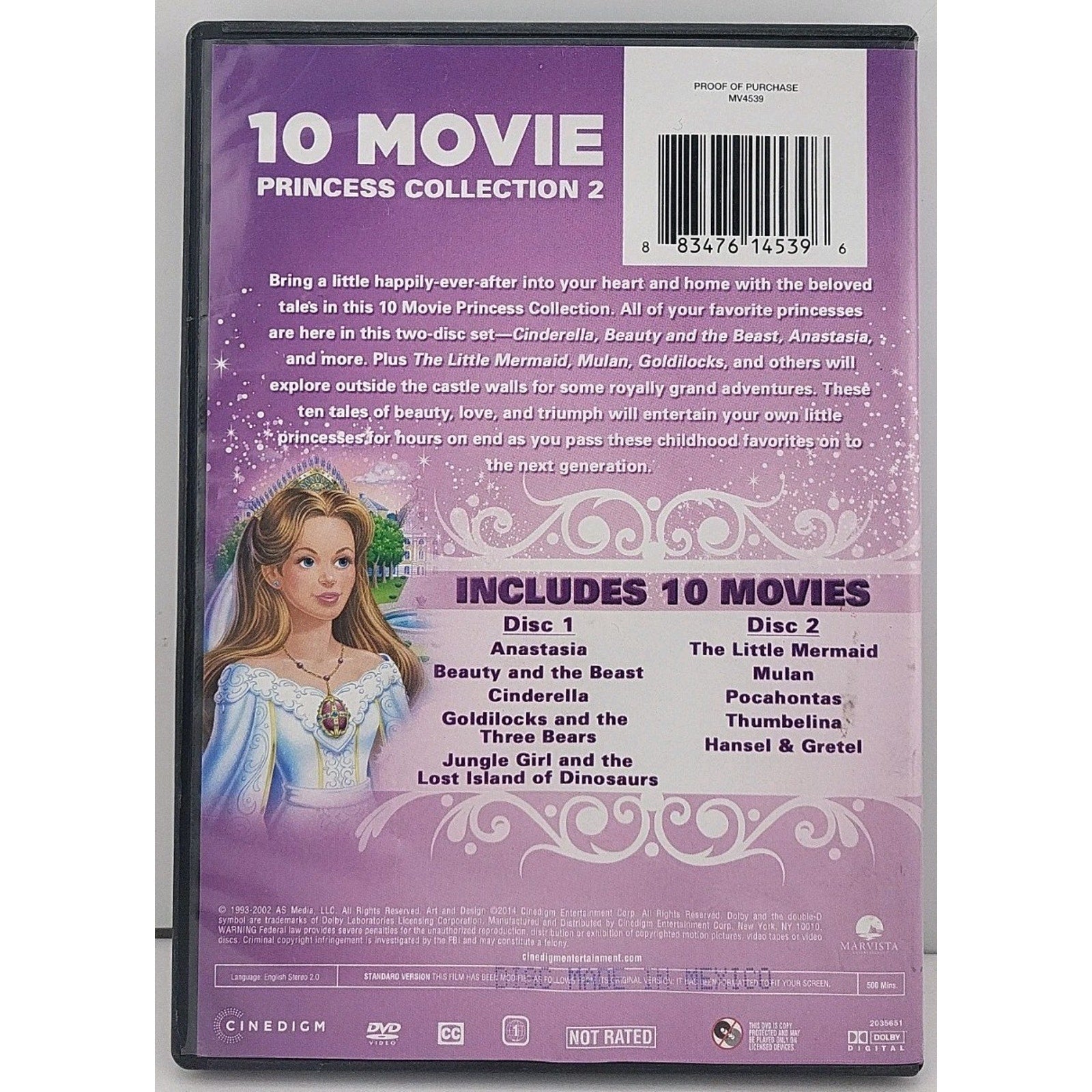10 Movie Princess Collection 2 (DVD, 2002, 2-Disc Set)