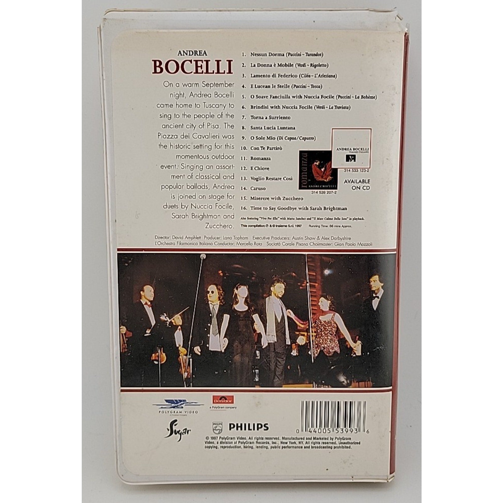 Andrea Bocelli - A Night in Tuscany (VHS, 1997, Clamshell)
