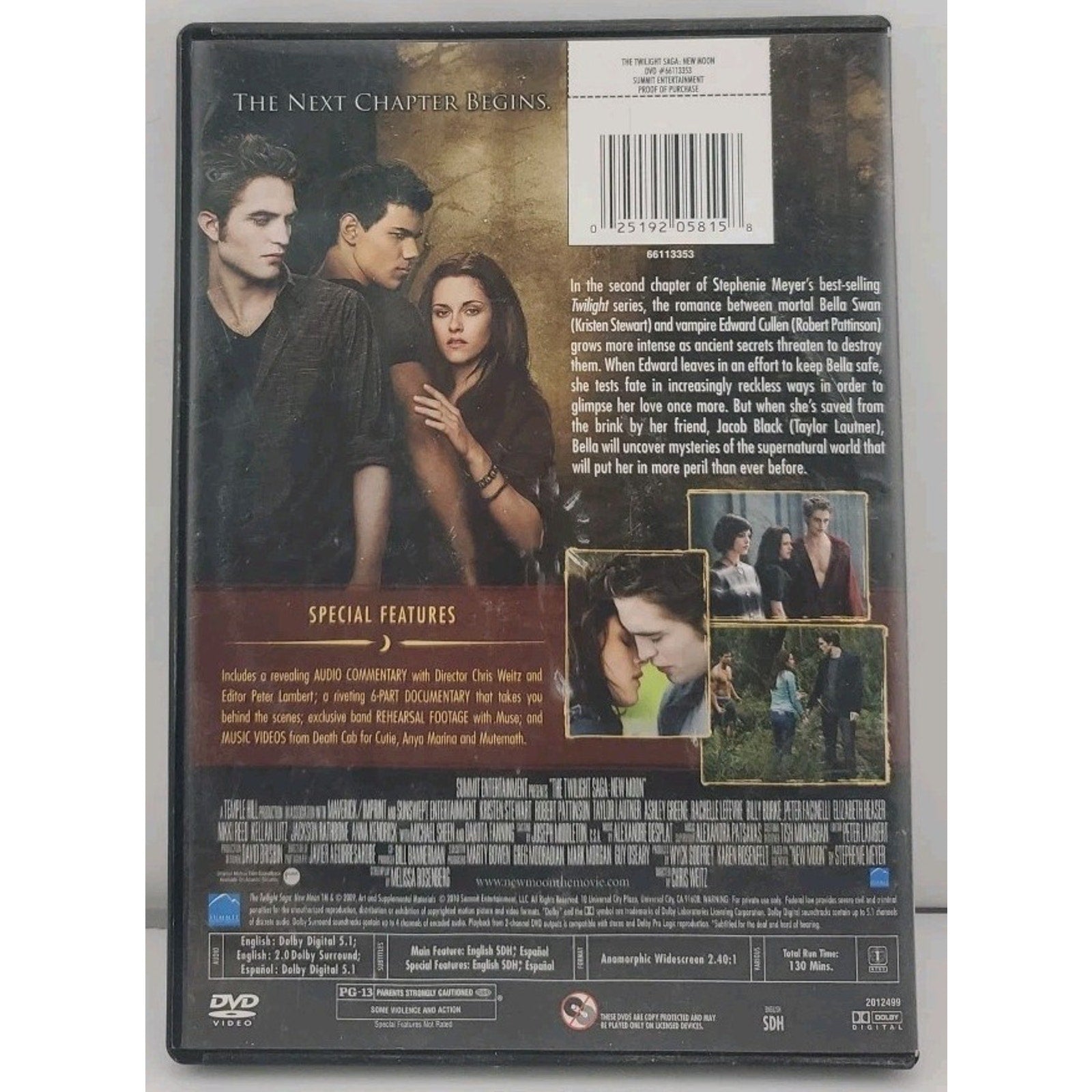 The Twilight Saga: New Moon (DVD, 2009)