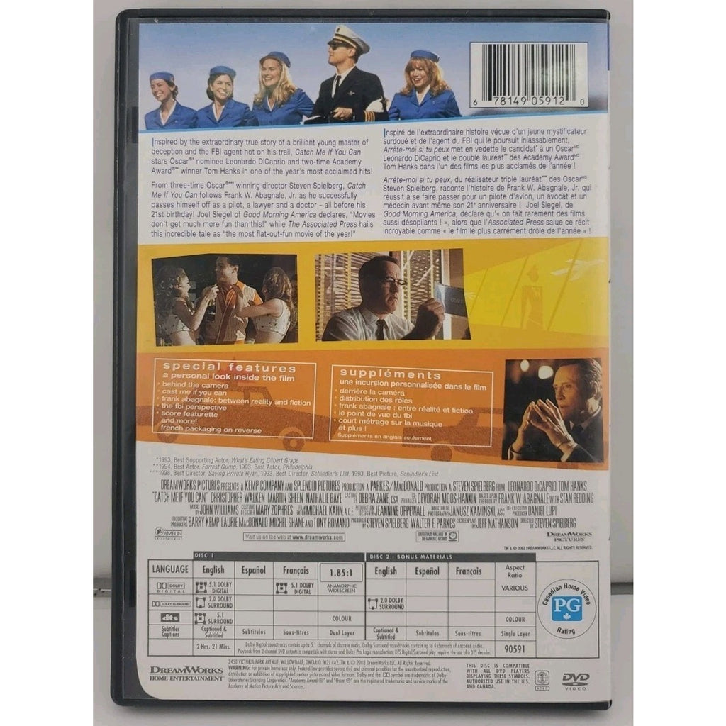 Catch Me If You Can DVD - Leonardo Dicaprio, Tom Hanks
