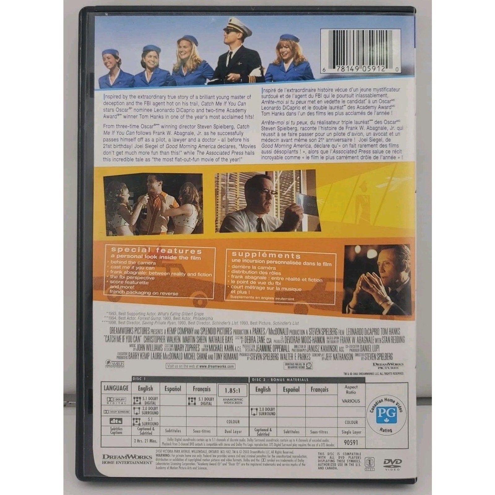 Catch Me If You Can DVD - Leonardo Dicaprio, Tom Hanks