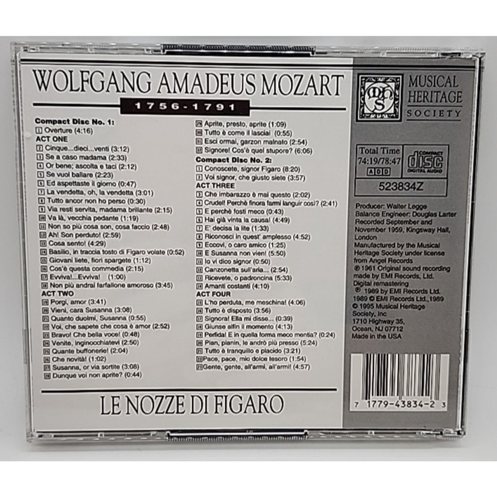 Mozart Le Nozzi di Figaro - Audio CD By Wolfgang Amadeus Mozart