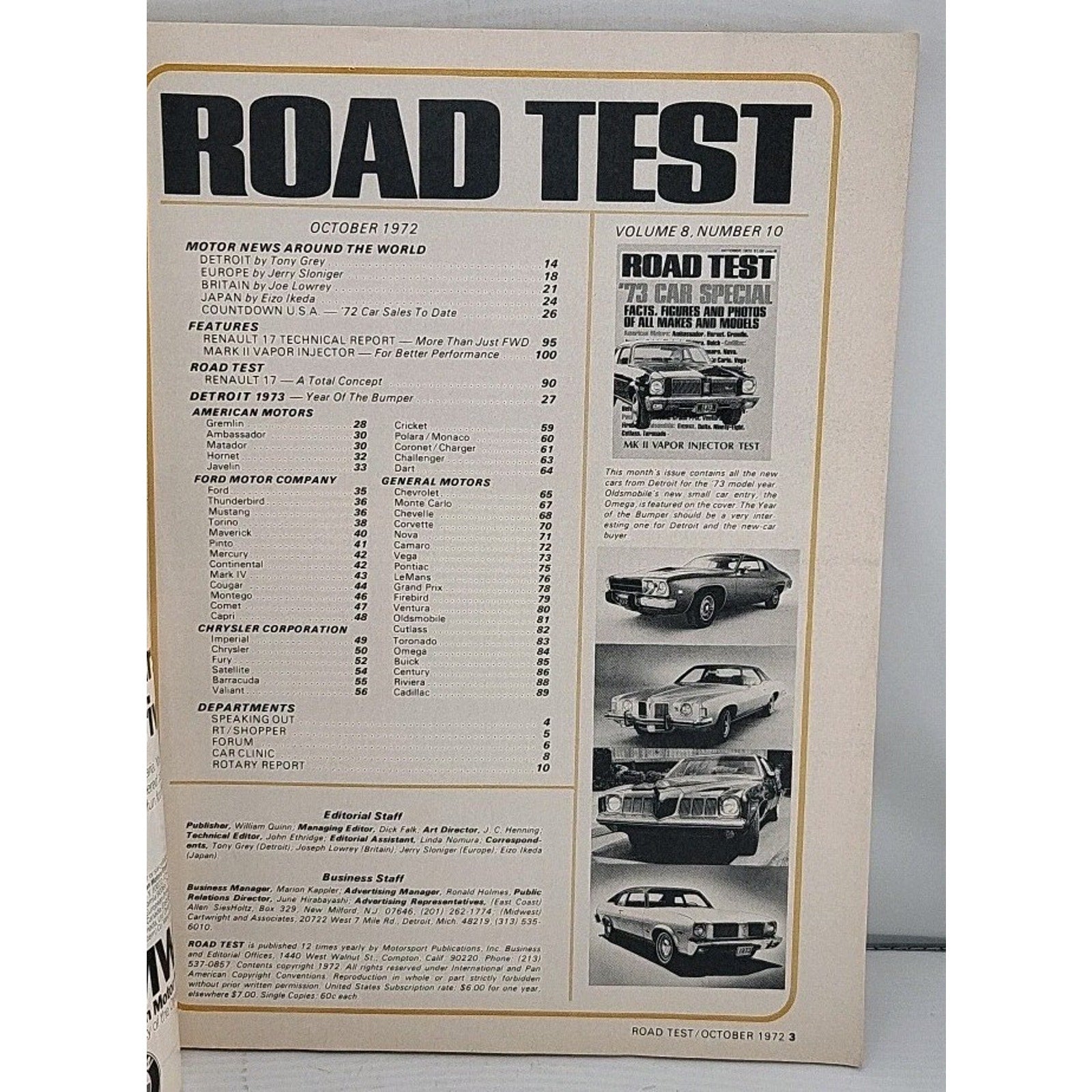 Road Test October 1972