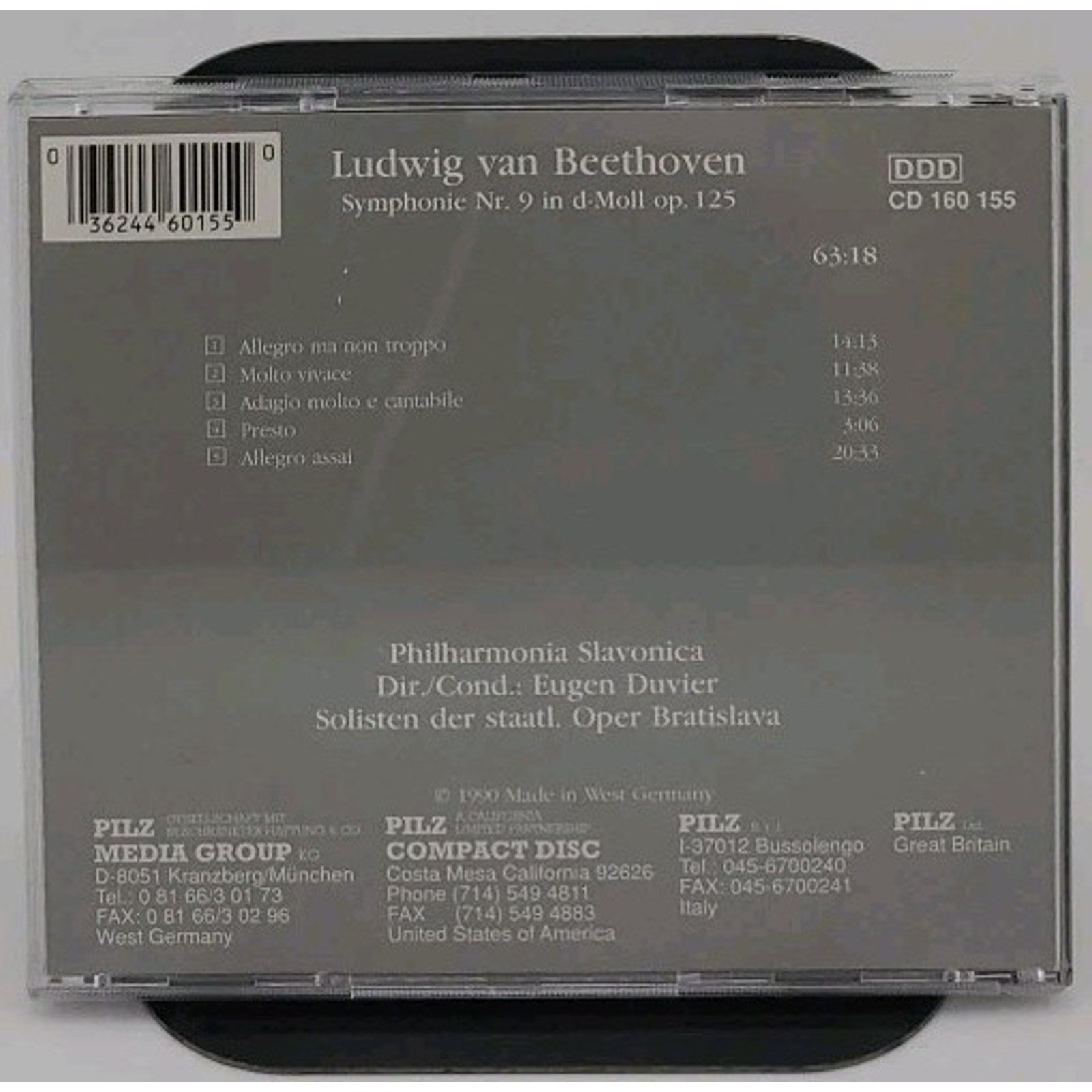 Eugen Duvier Beethoven Symphonie 9 CD