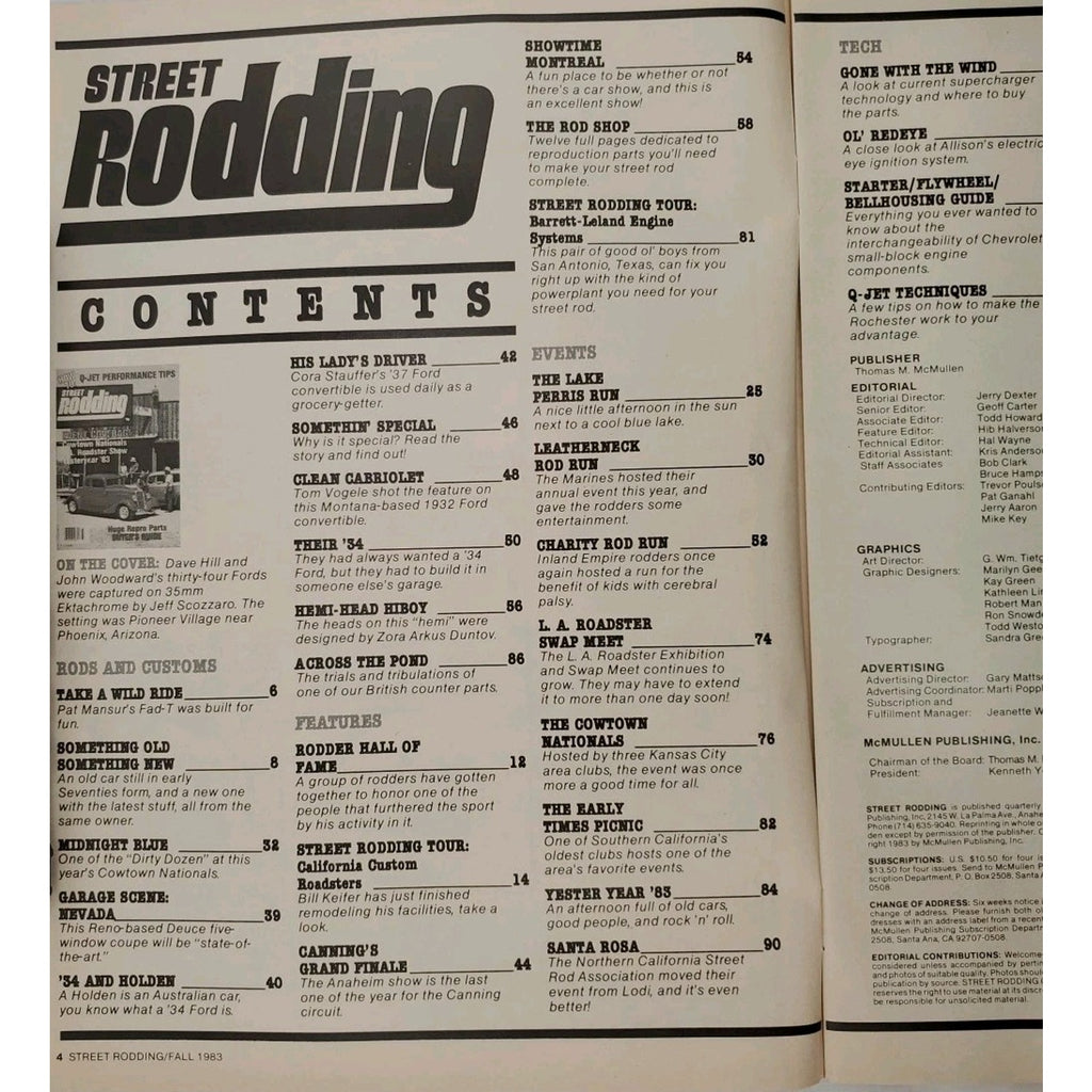 Street Rodding Magazine Fall 1983