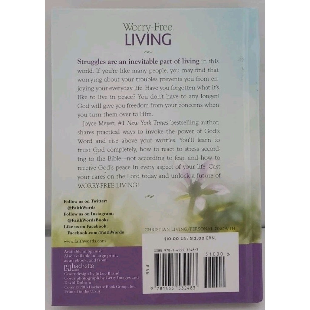 Worry-Free Living : Trading Anxiety for Peace by Joyce Meyer (2016, Hardcover)
