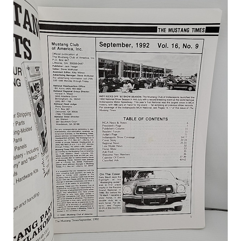 Mustang Times 1992 September Magazine