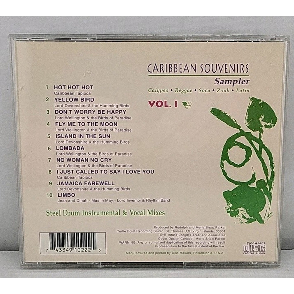 Caribbean Souvenirs Sampler Vol. 1 Steel Drum Instrumental Vocal CD