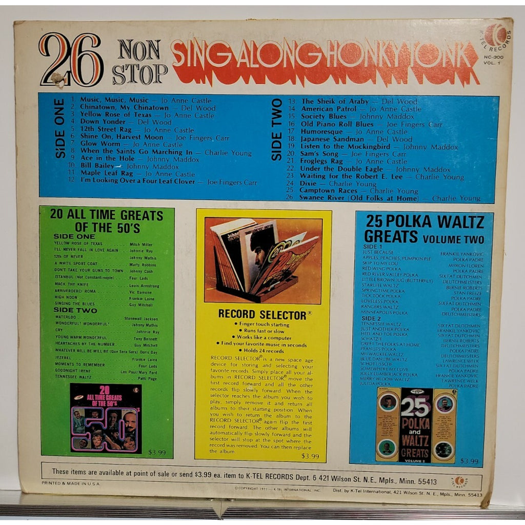Various – 26 Non Stop Sing Along Honky Tonk (Vol. 1)