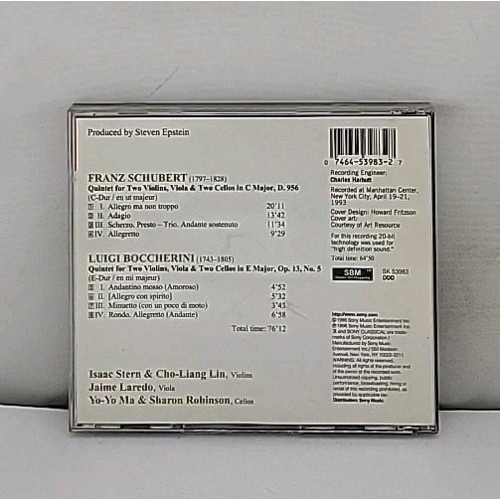 Quintets by Schubert / Boccherini / Stern / Laredo / Ma (CD, 1996)