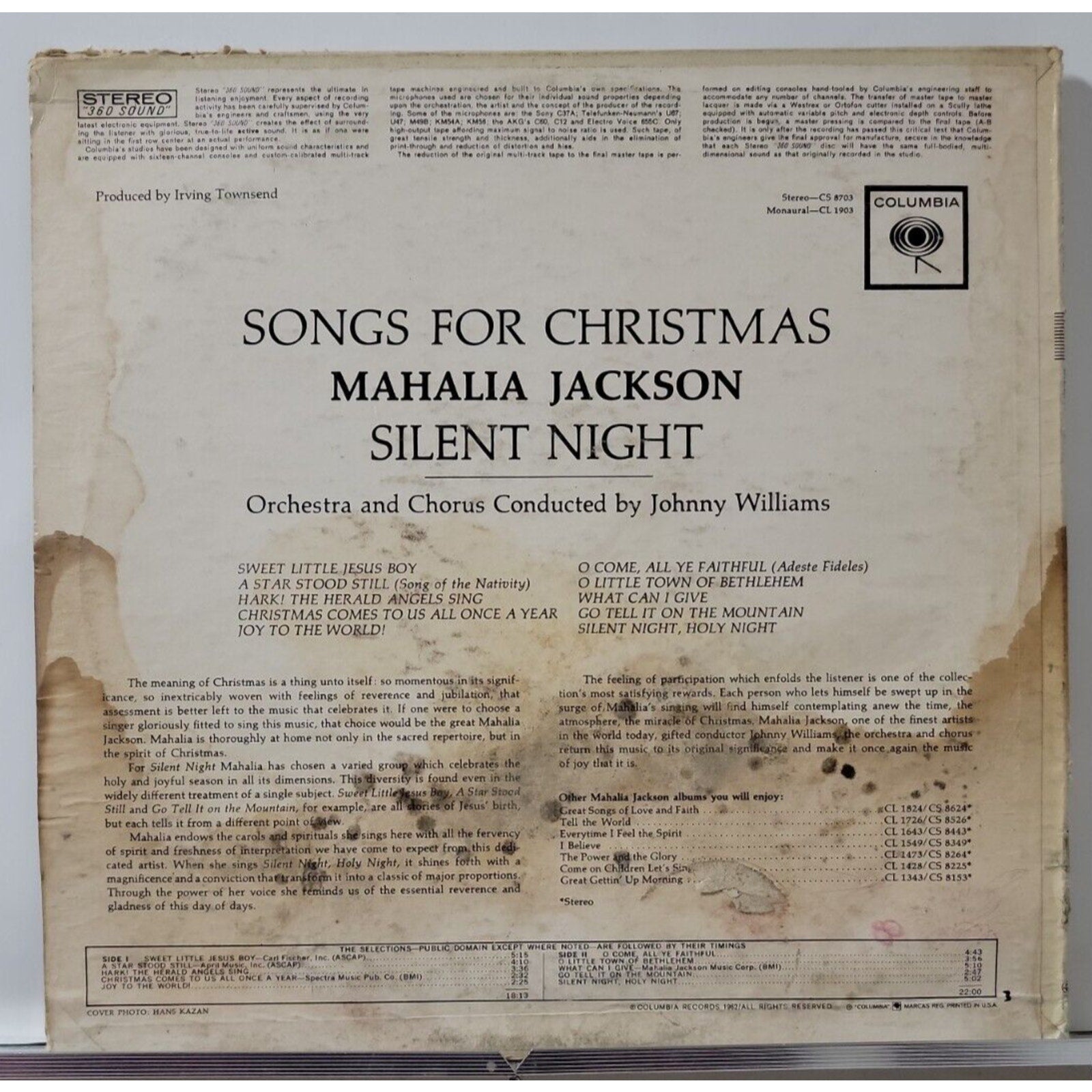 Mahalia Jackson – Silent Night - Songs For Christmas (Record)